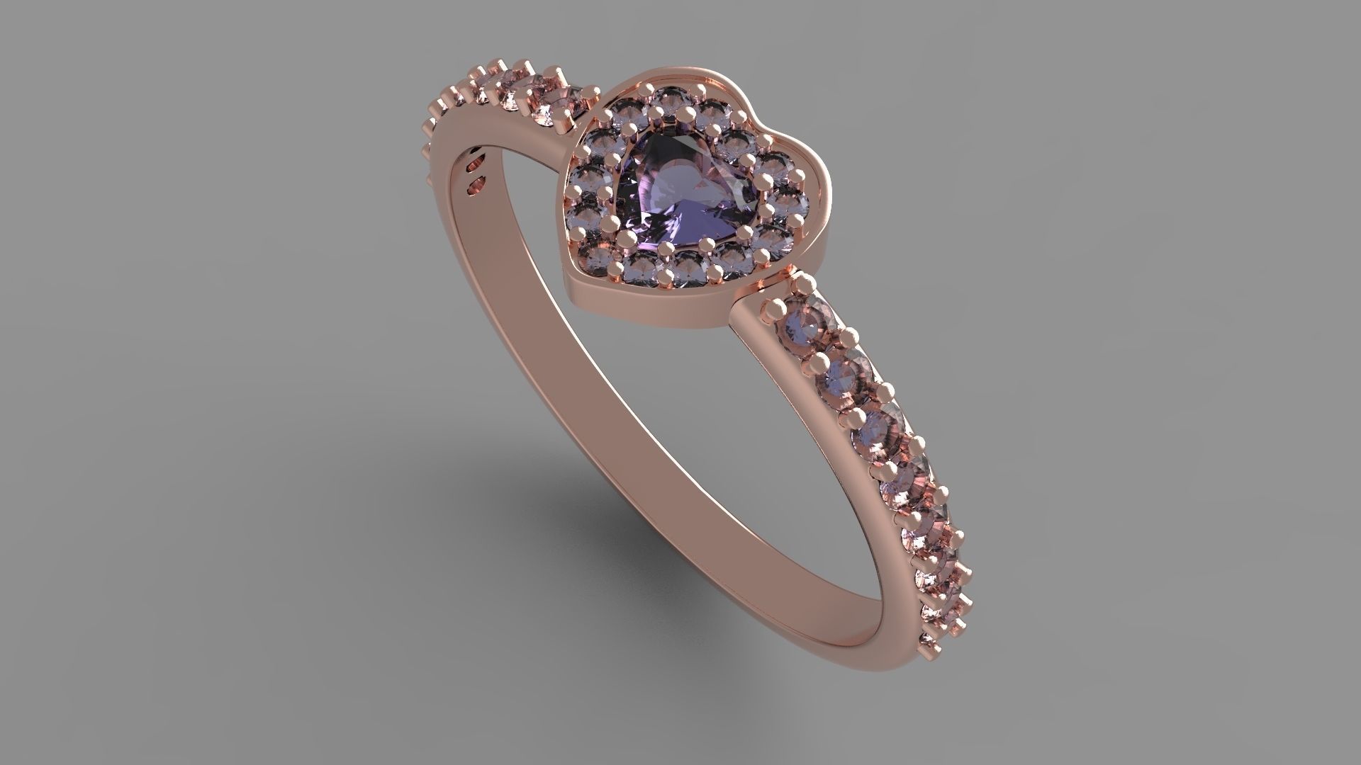 Ring heart Free 3D print model_5