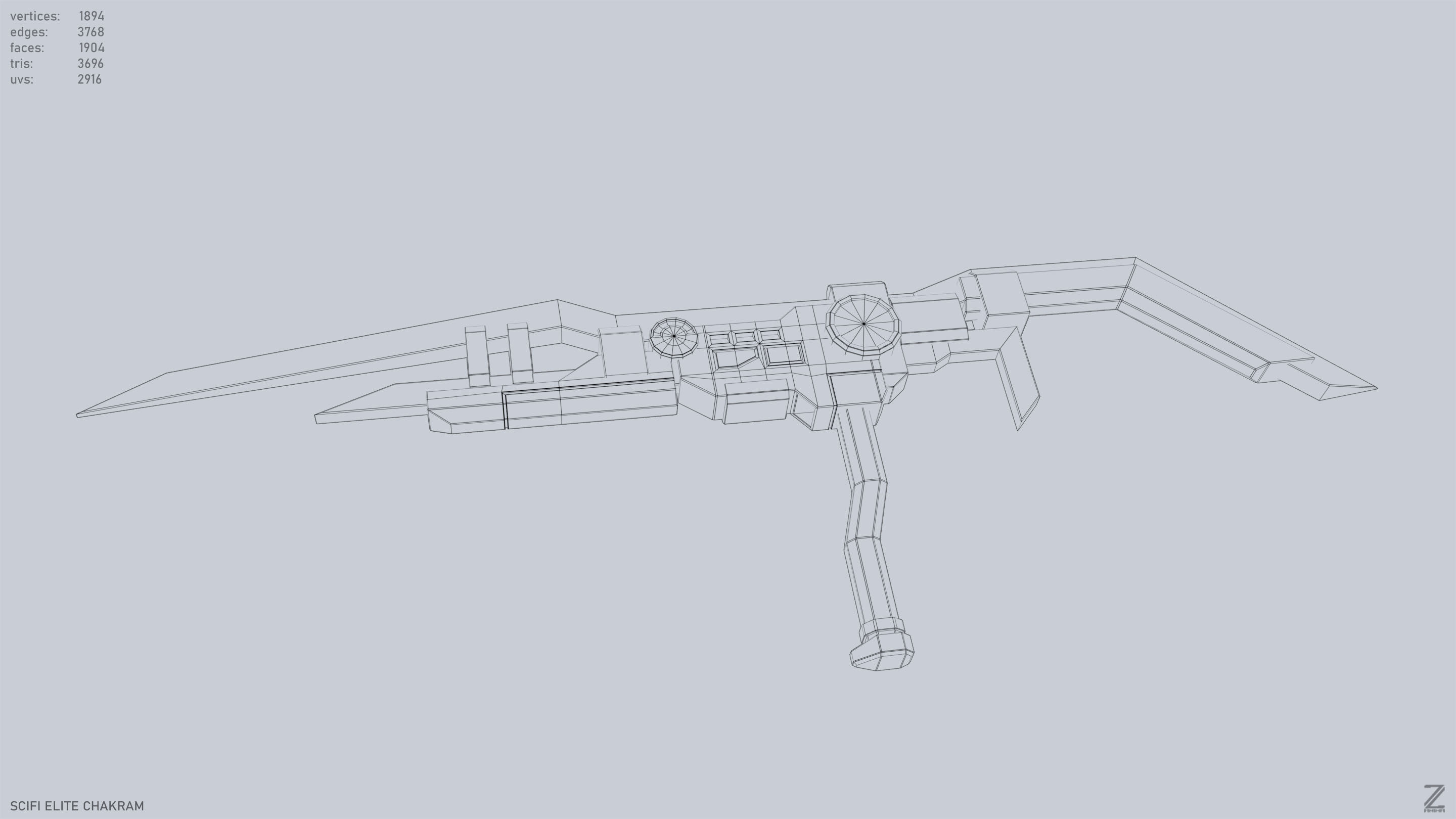 Sci fi elite chakram Low-poly 3D model_12
