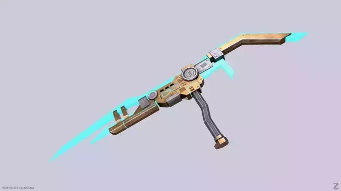 Sci fi elite chakram Low-poly 3D model