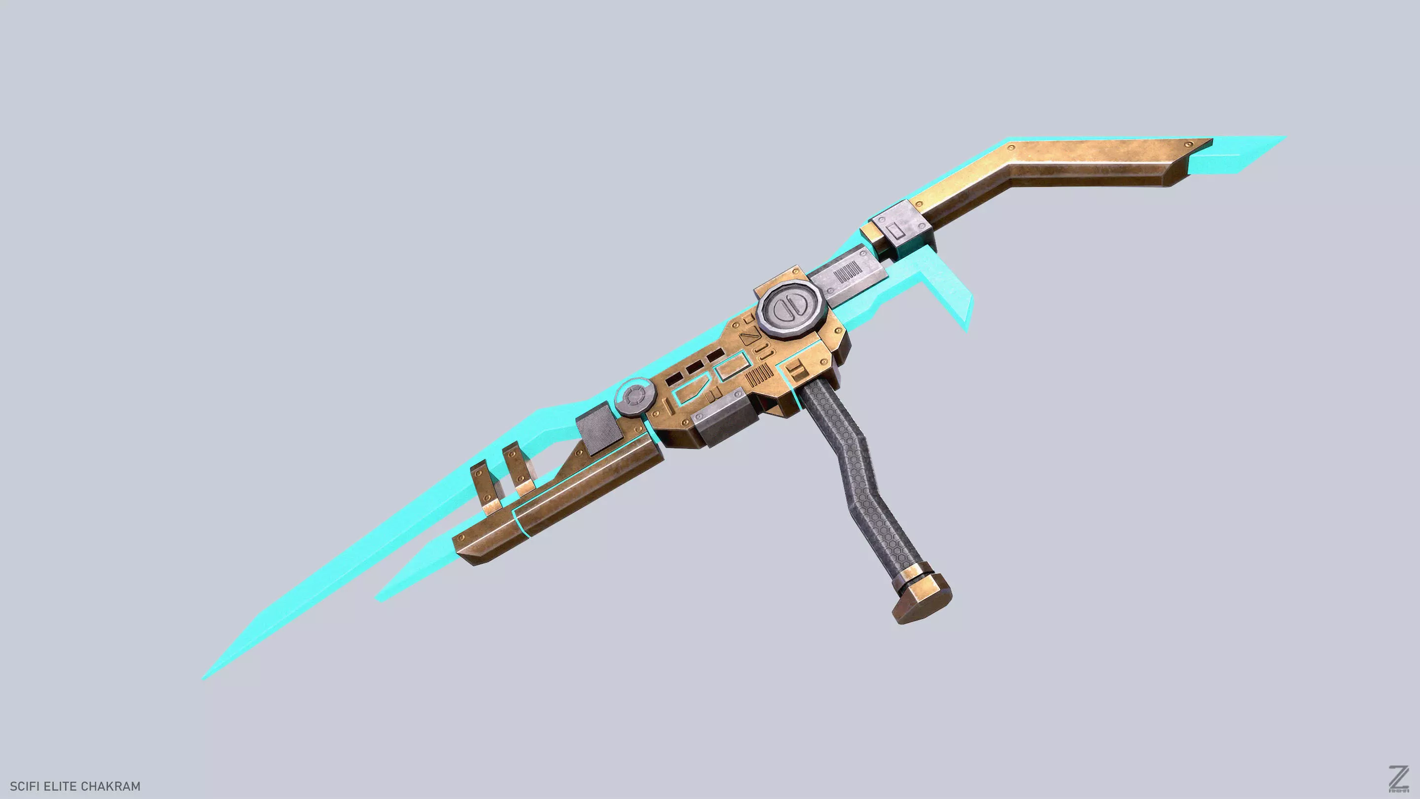 Sci fi elite chakram Low-poly 3D model_0
