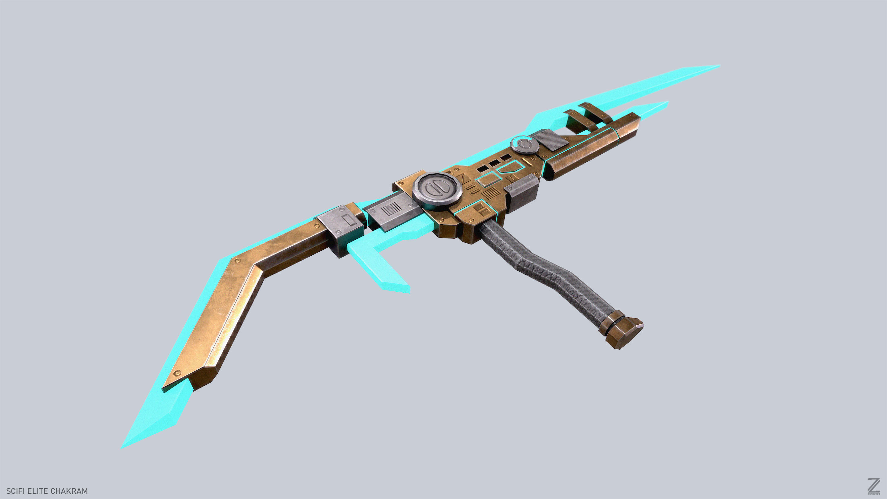 Sci fi elite chakram Low-poly 3D model_7