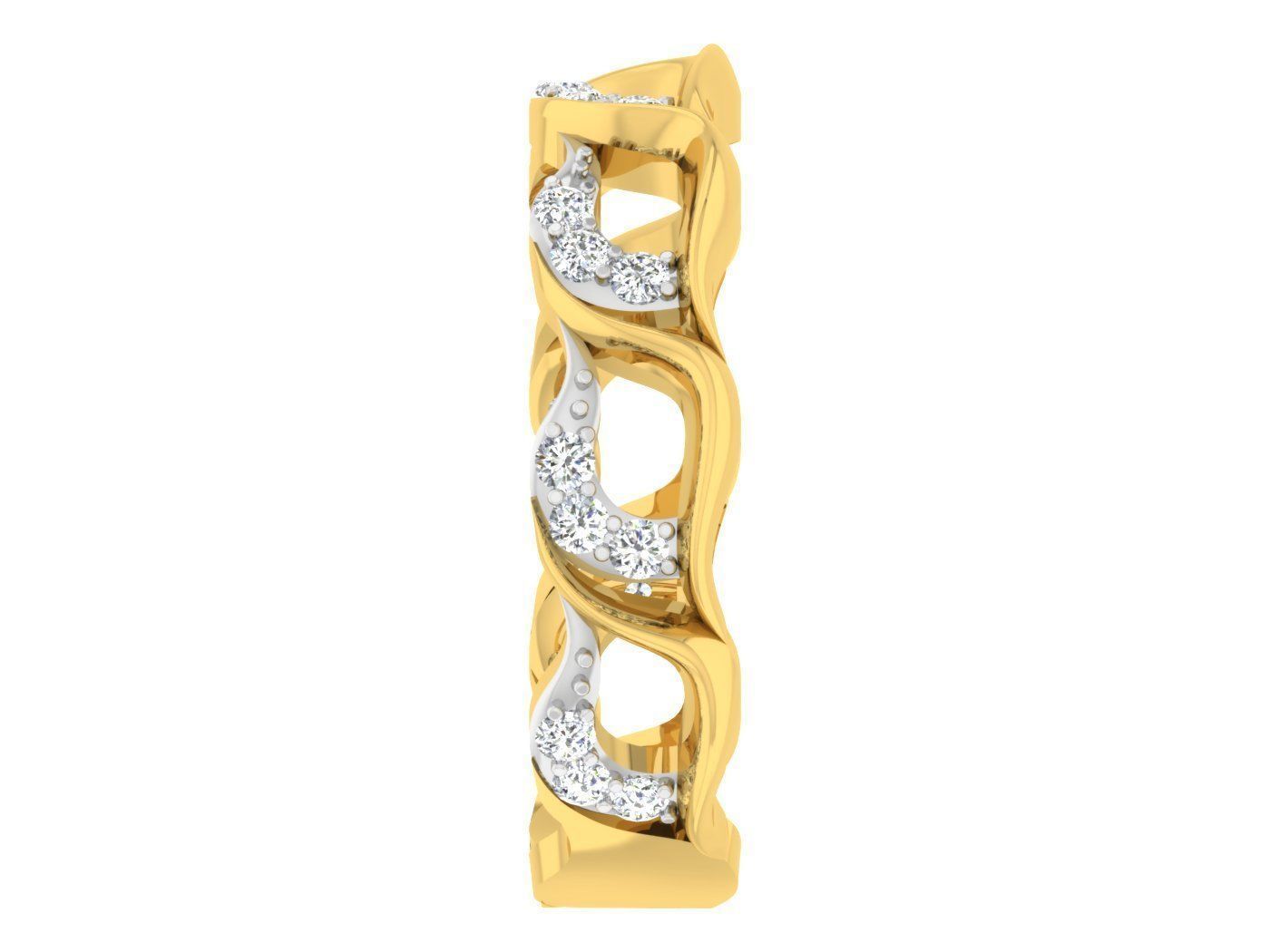 DIAMOND BAND RING R16 3D print model_2