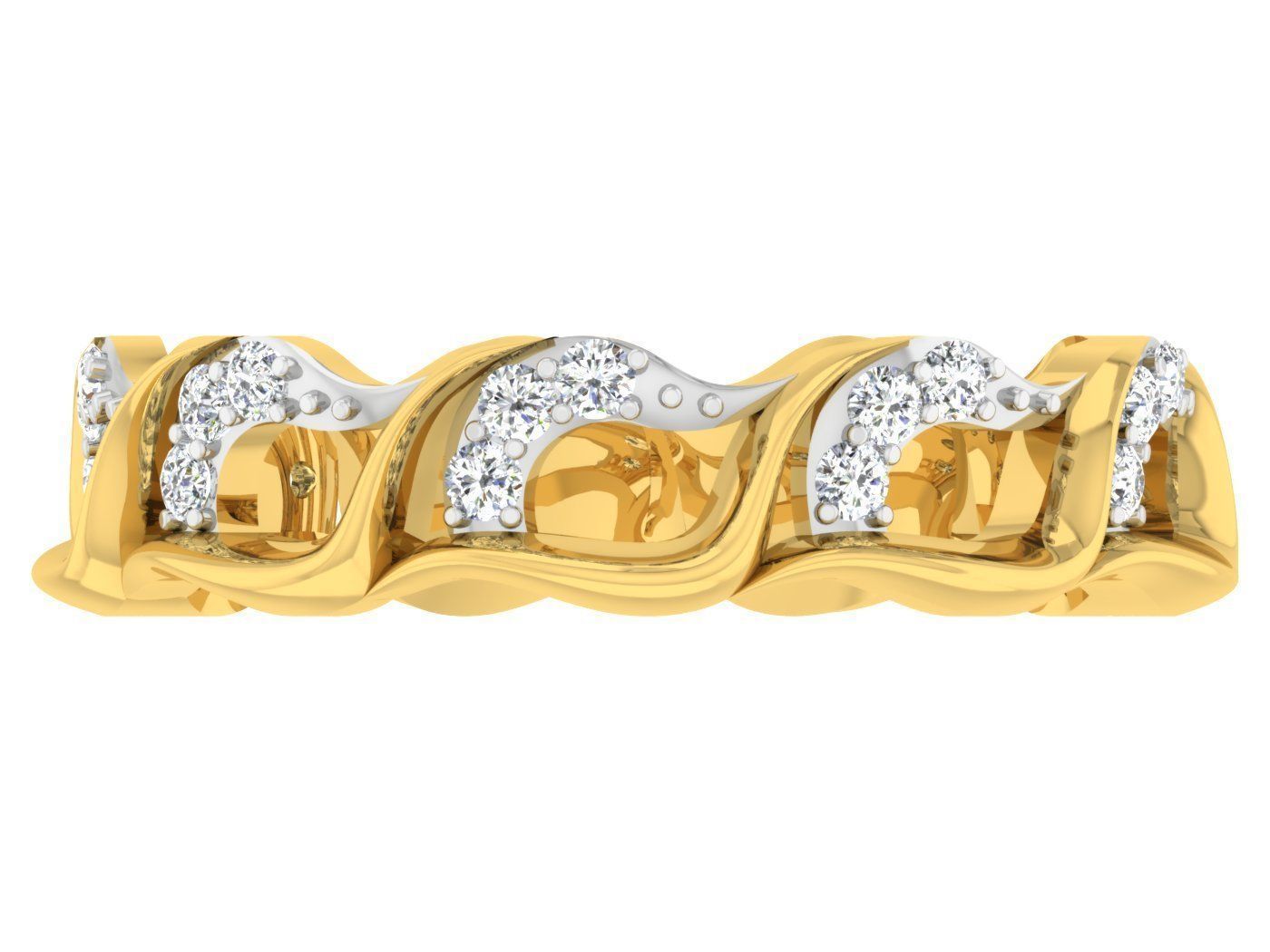 DIAMOND BAND RING R16 3D print model_3