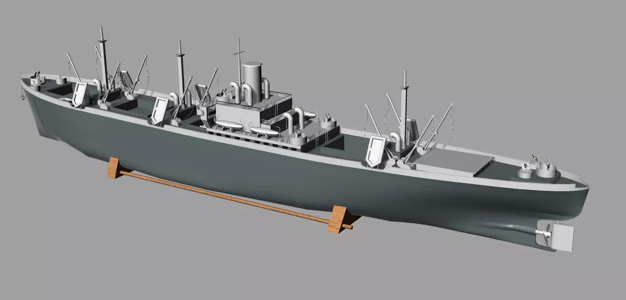 LibertyShip ship 3D print model