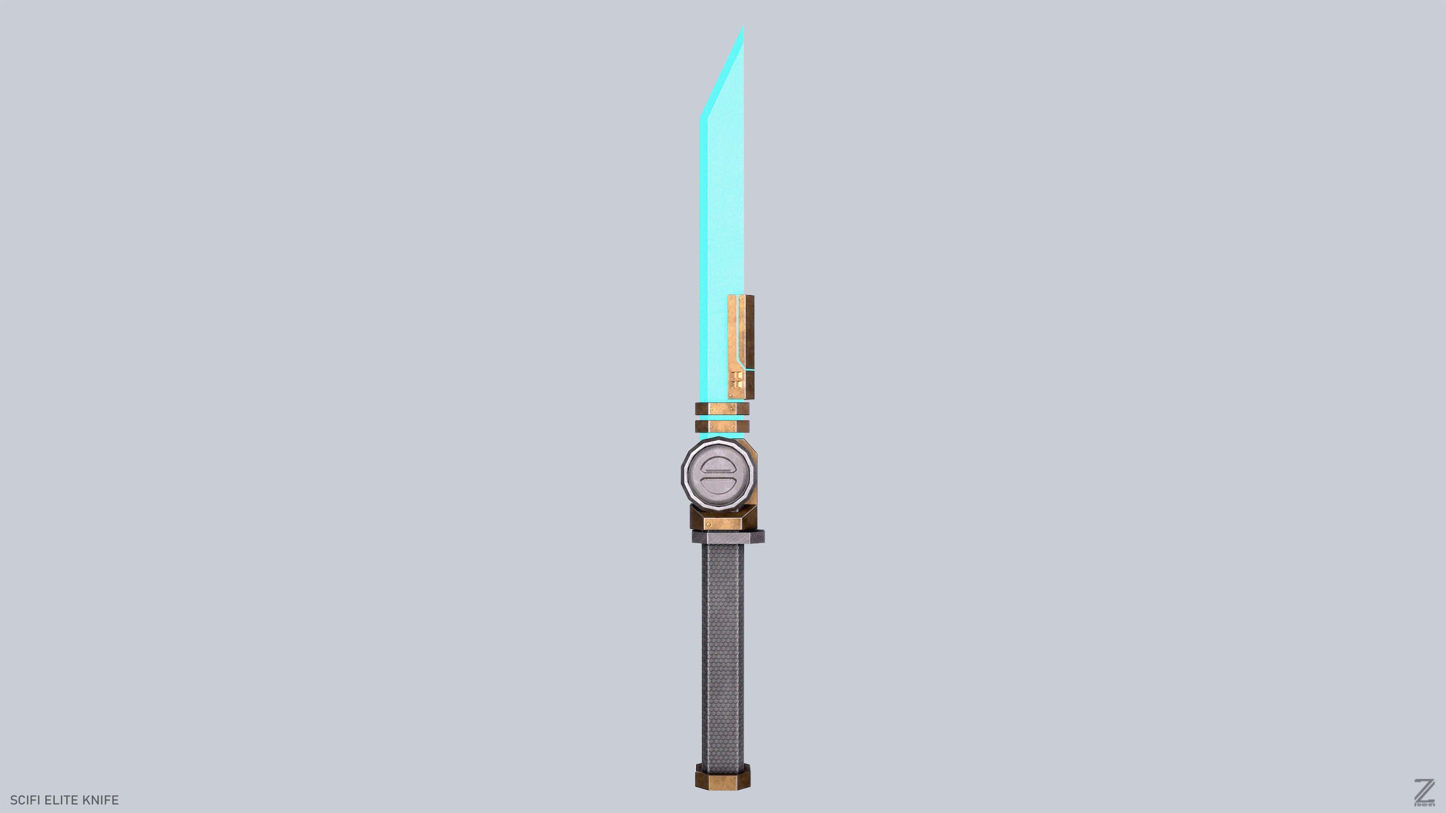 Sci fi elite knife Low-poly 3D model_4