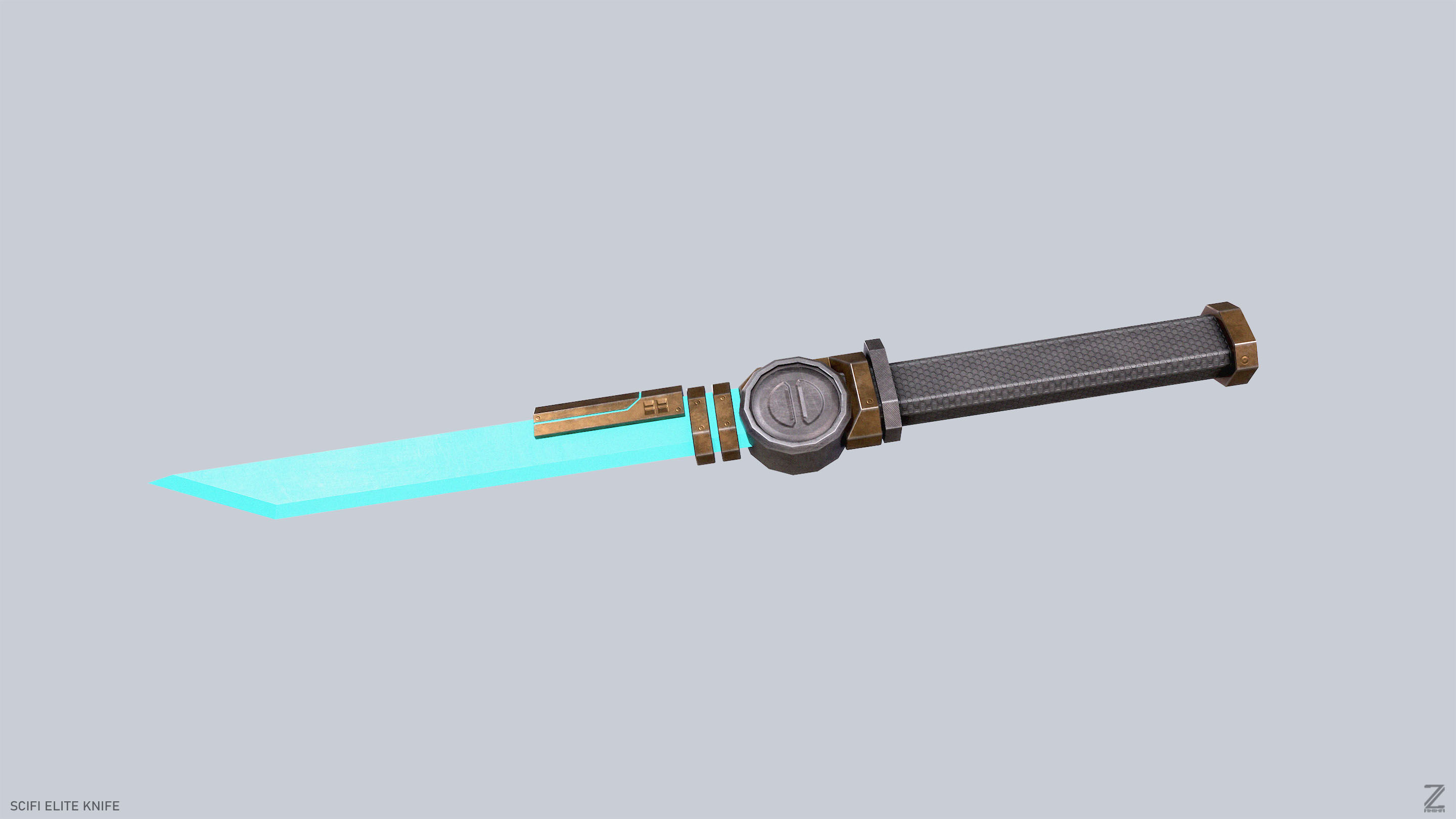 Sci fi elite knife Low-poly 3D model_2