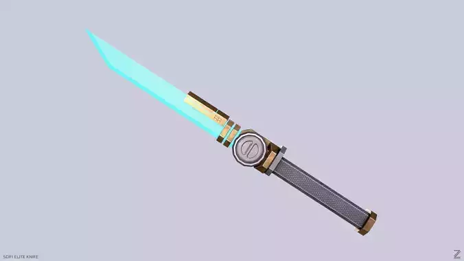 Sci fi elite knife Low-poly 3D model