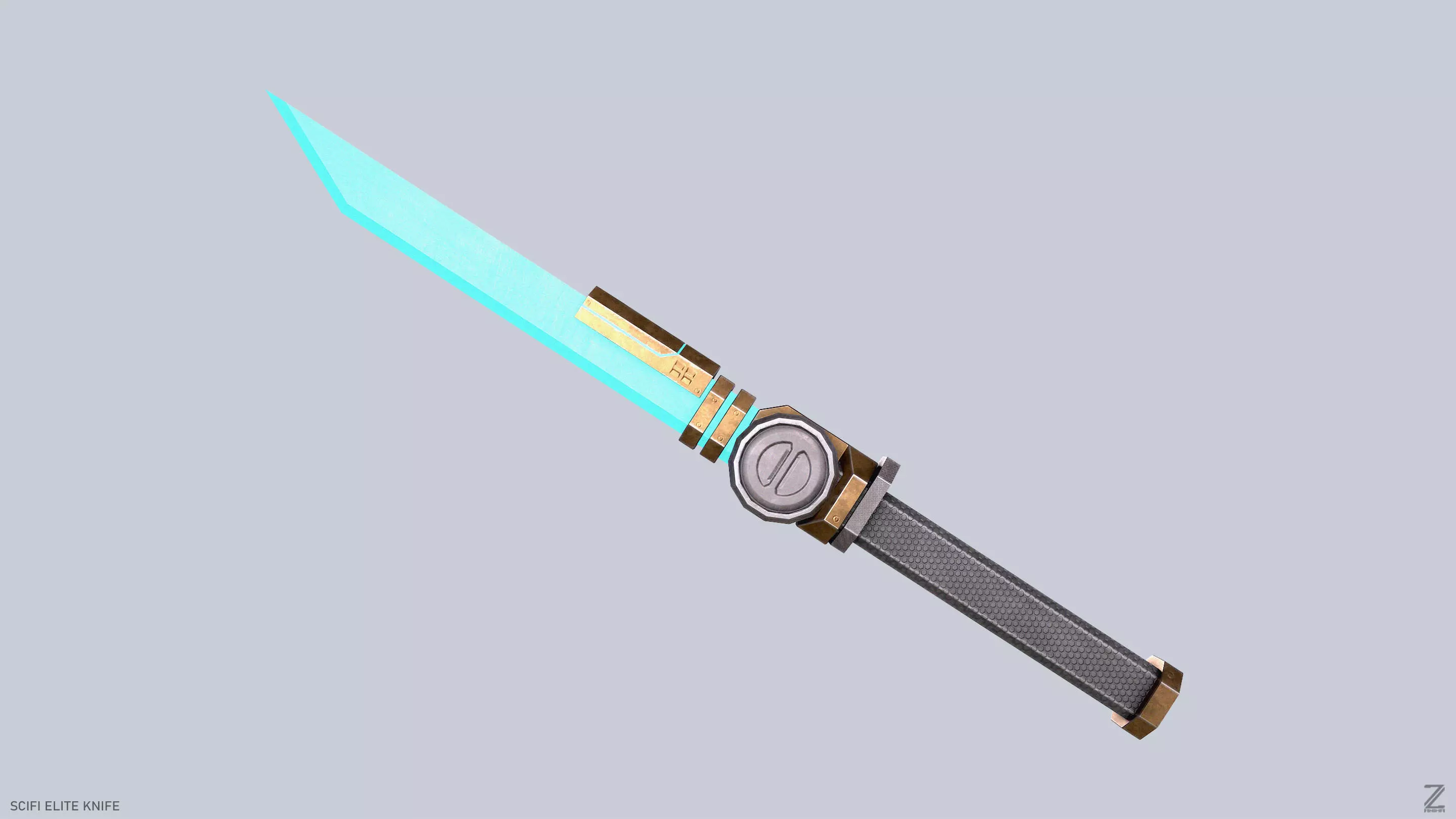 Sci fi elite knife Low-poly 3D model_0