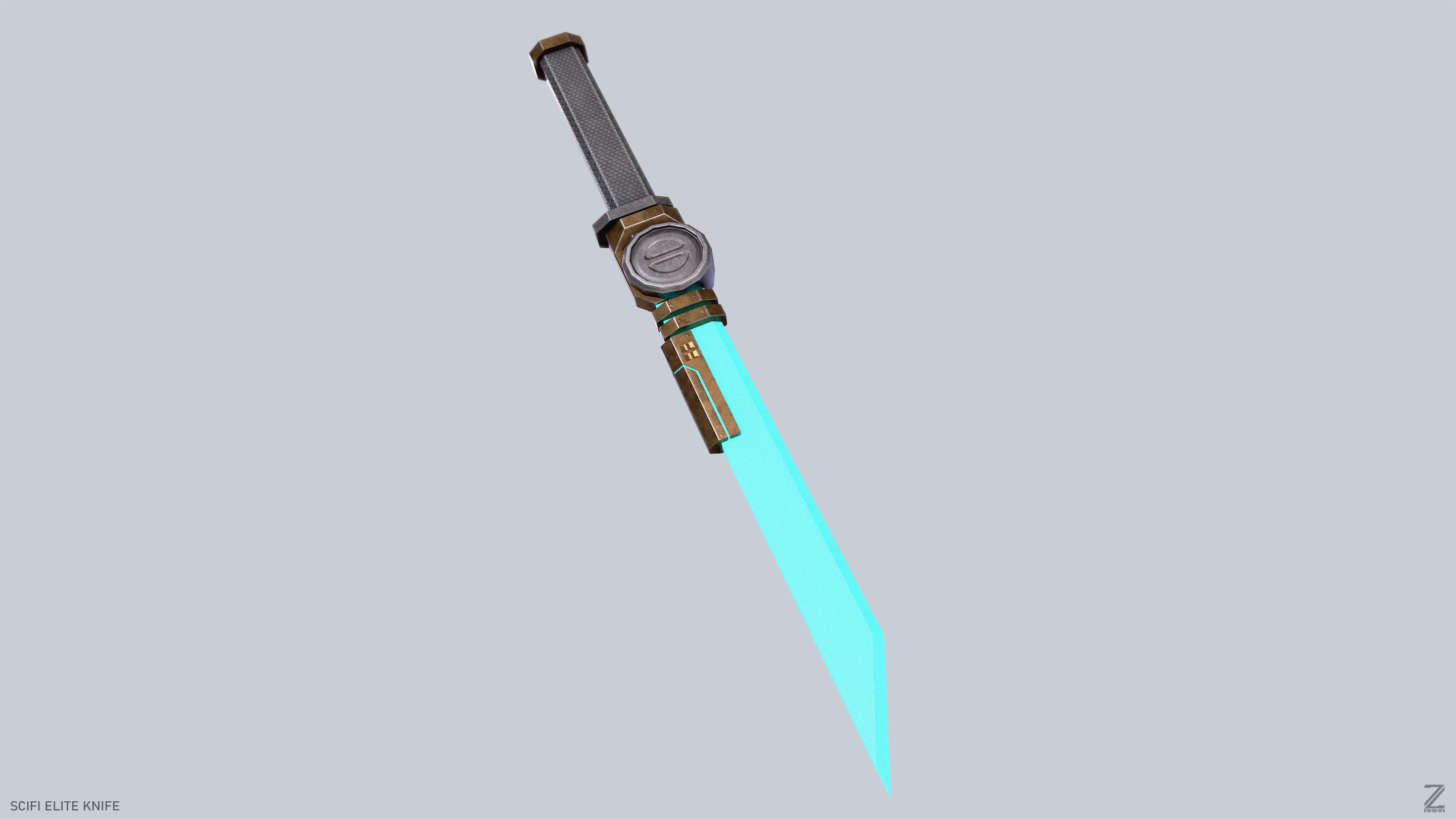 Sci fi elite knife Low-poly 3D model_5