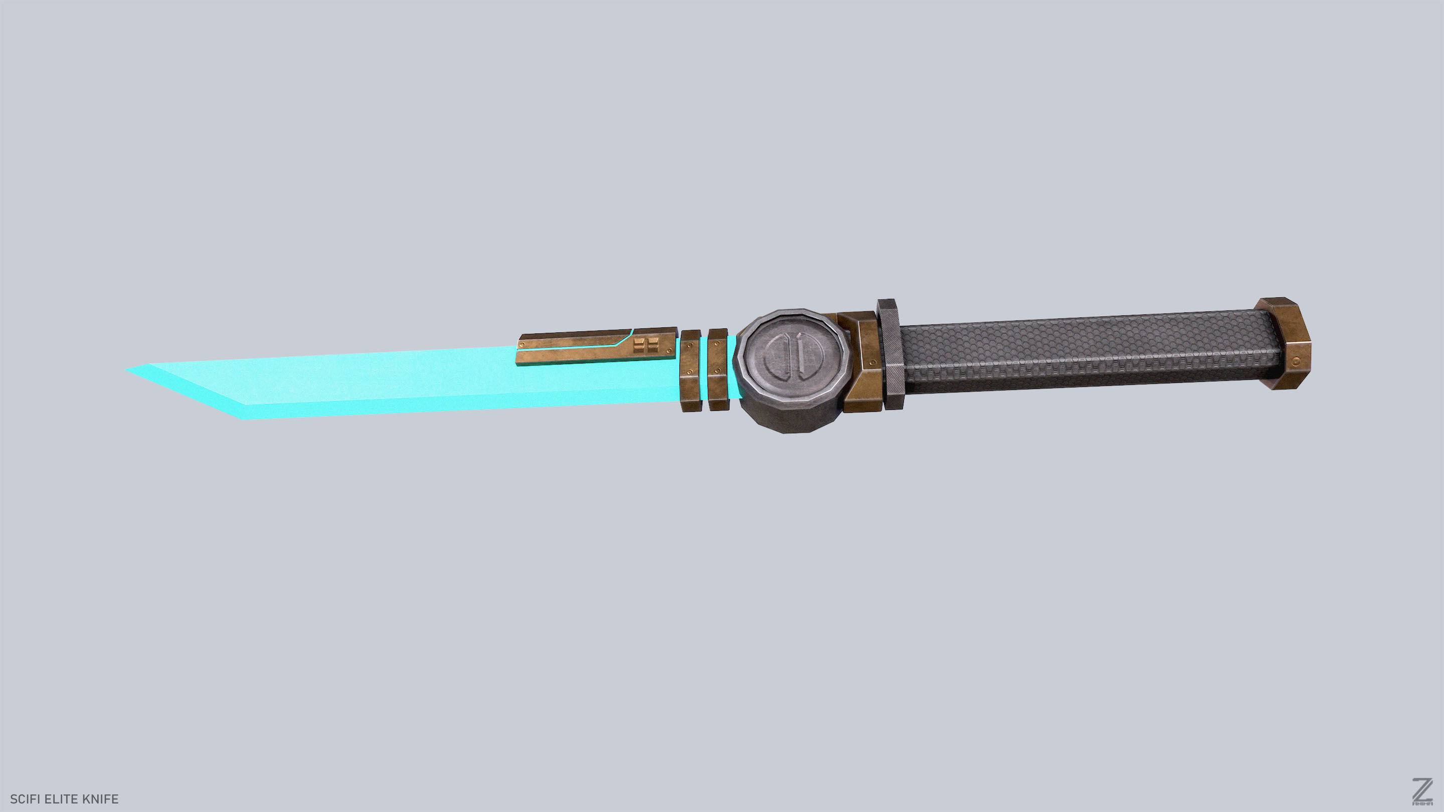 Sci fi elite knife Low-poly 3D model_8