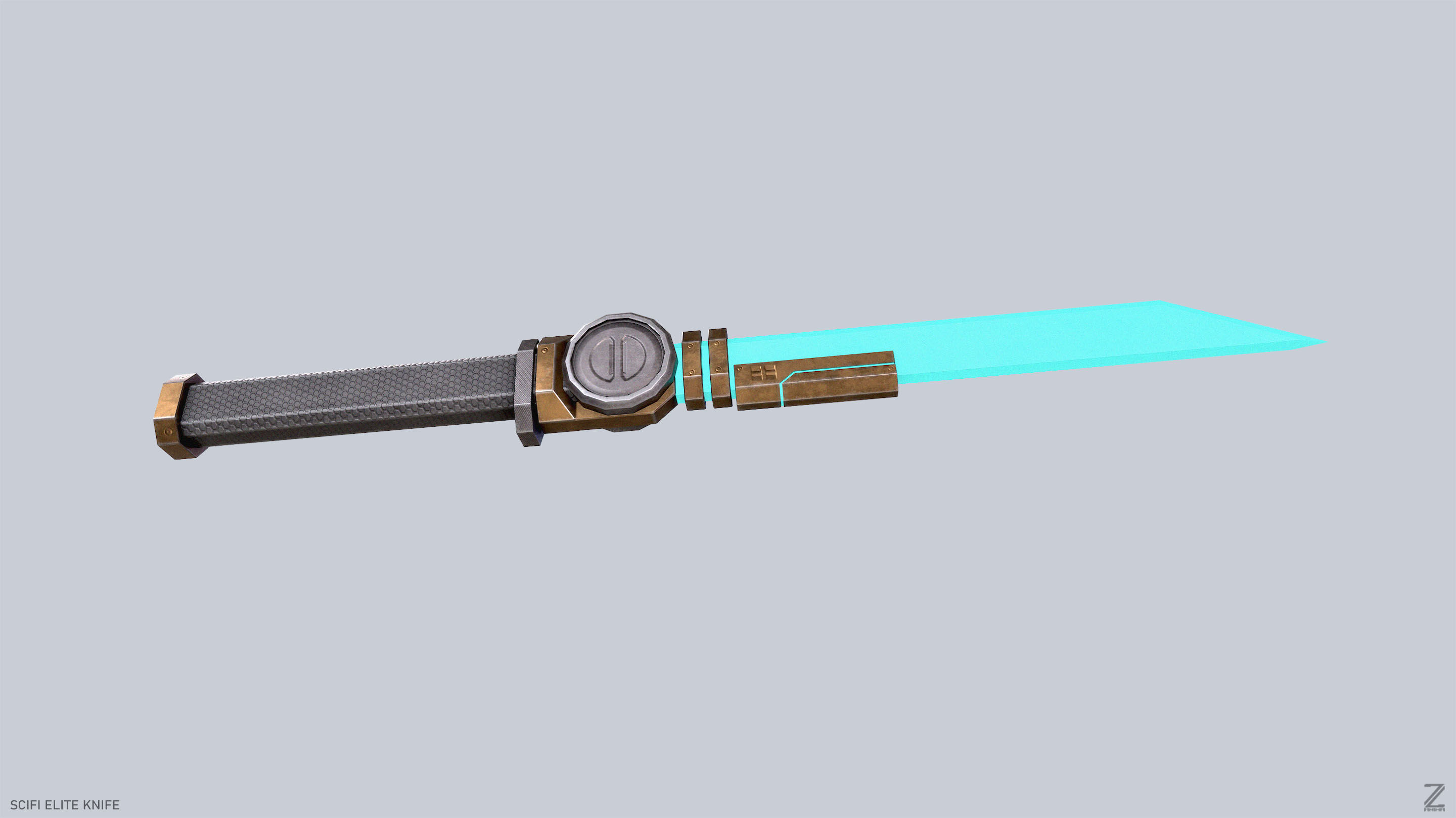 Sci fi elite knife Low-poly 3D model_6