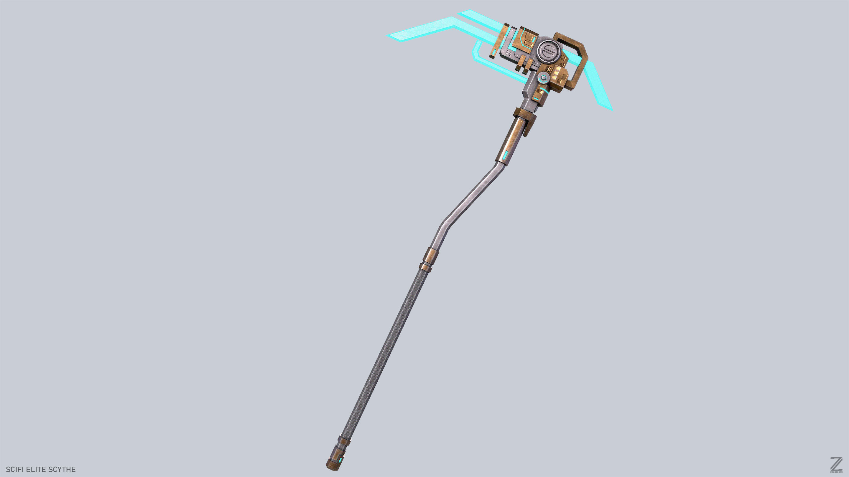 Sci fi elite scythe Low-poly 3D model_6