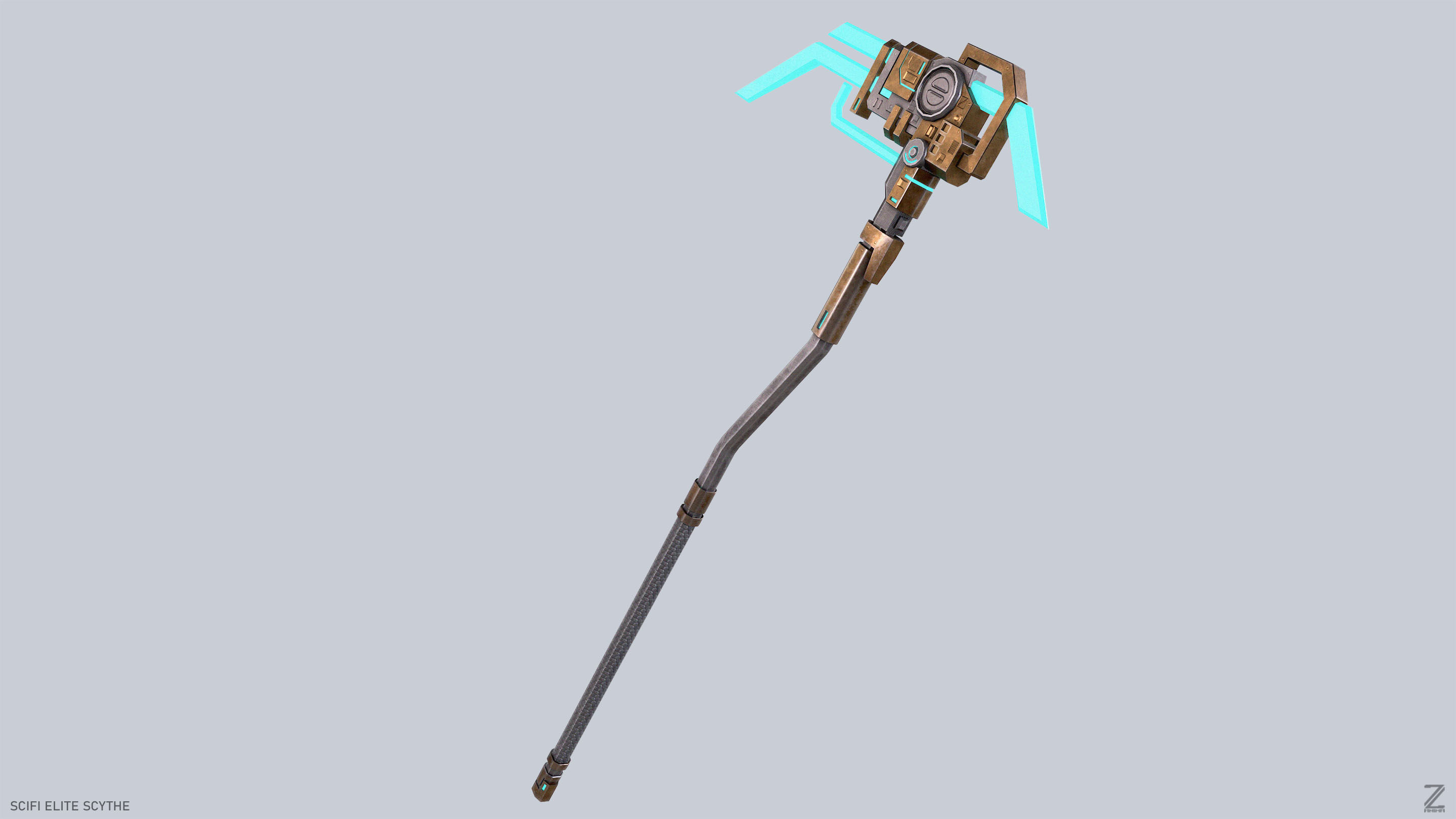 Sci fi elite scythe Low-poly 3D model_8