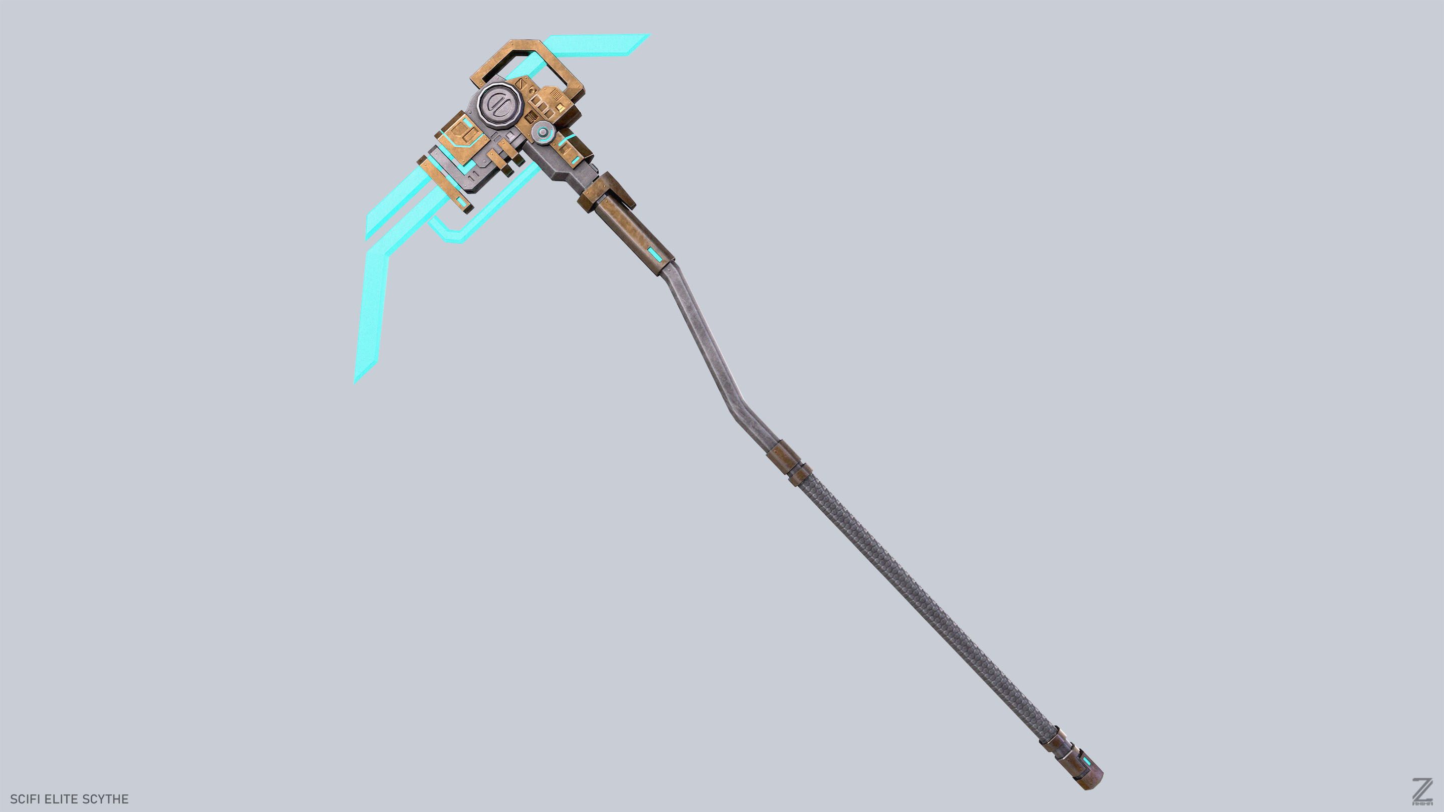 Sci fi elite scythe Low-poly 3D model_5