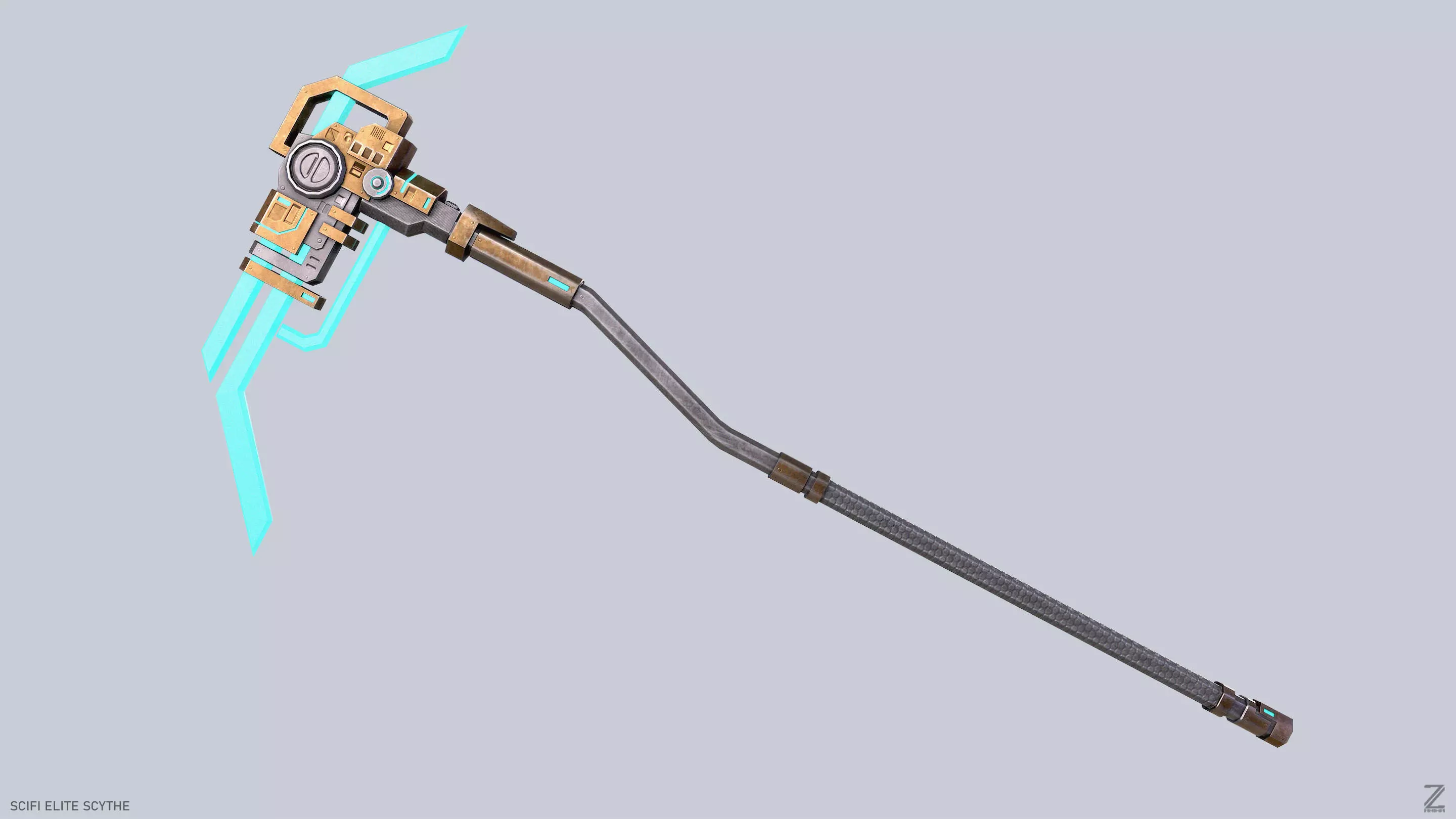 Sci fi elite scythe Low-poly 3D model_0