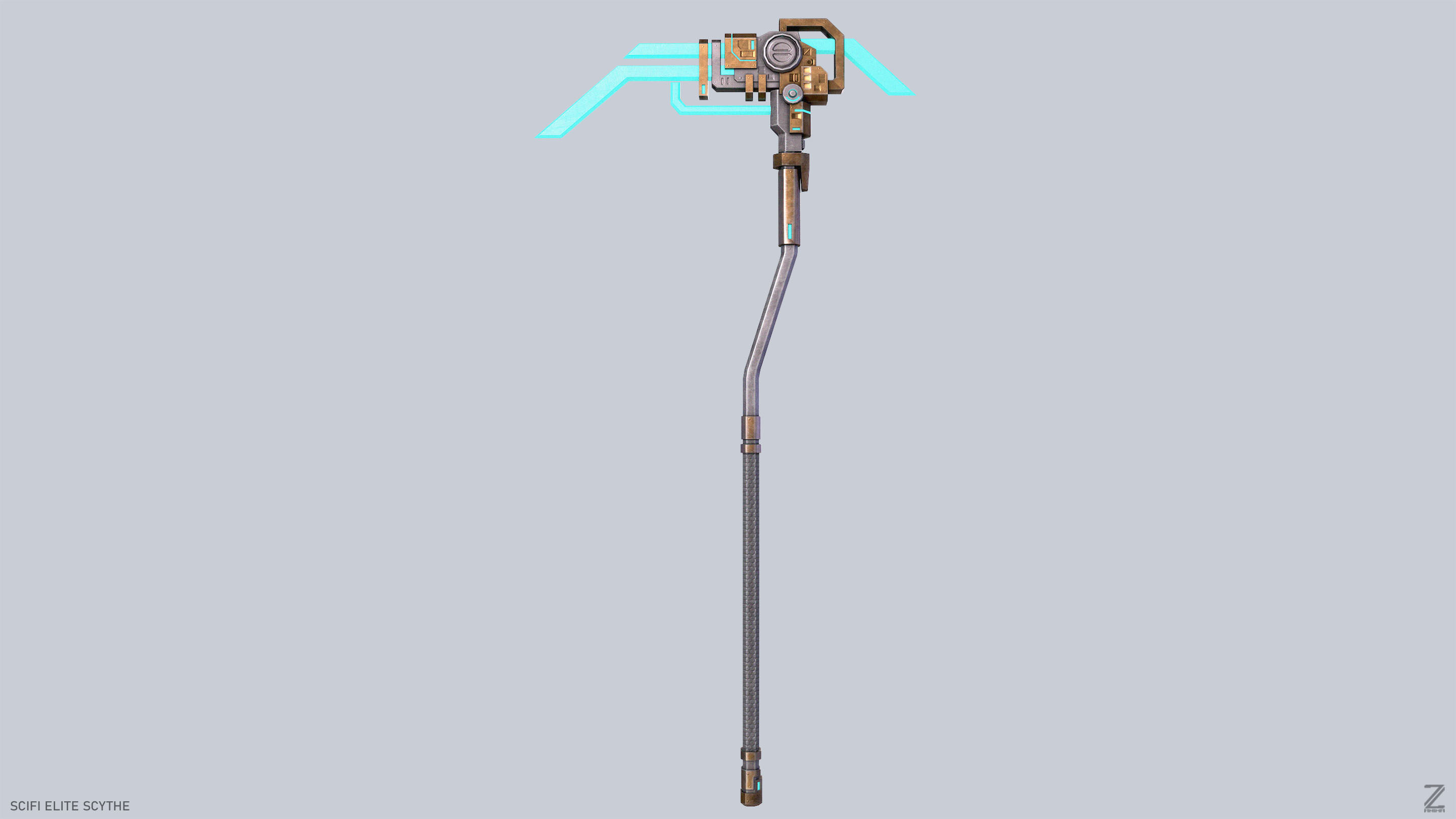 Sci fi elite scythe Low-poly 3D model_4