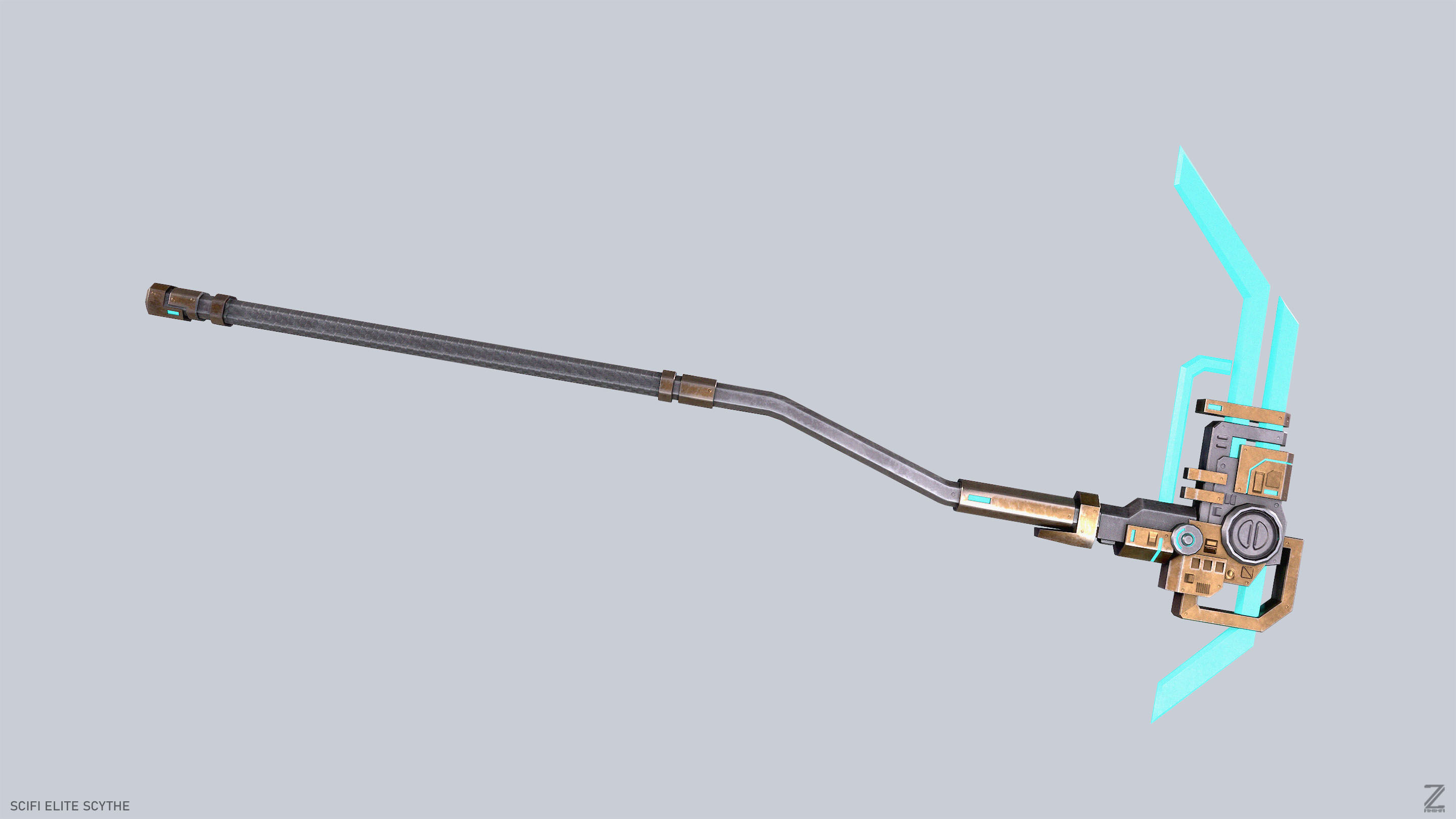 Sci fi elite scythe Low-poly 3D model_2