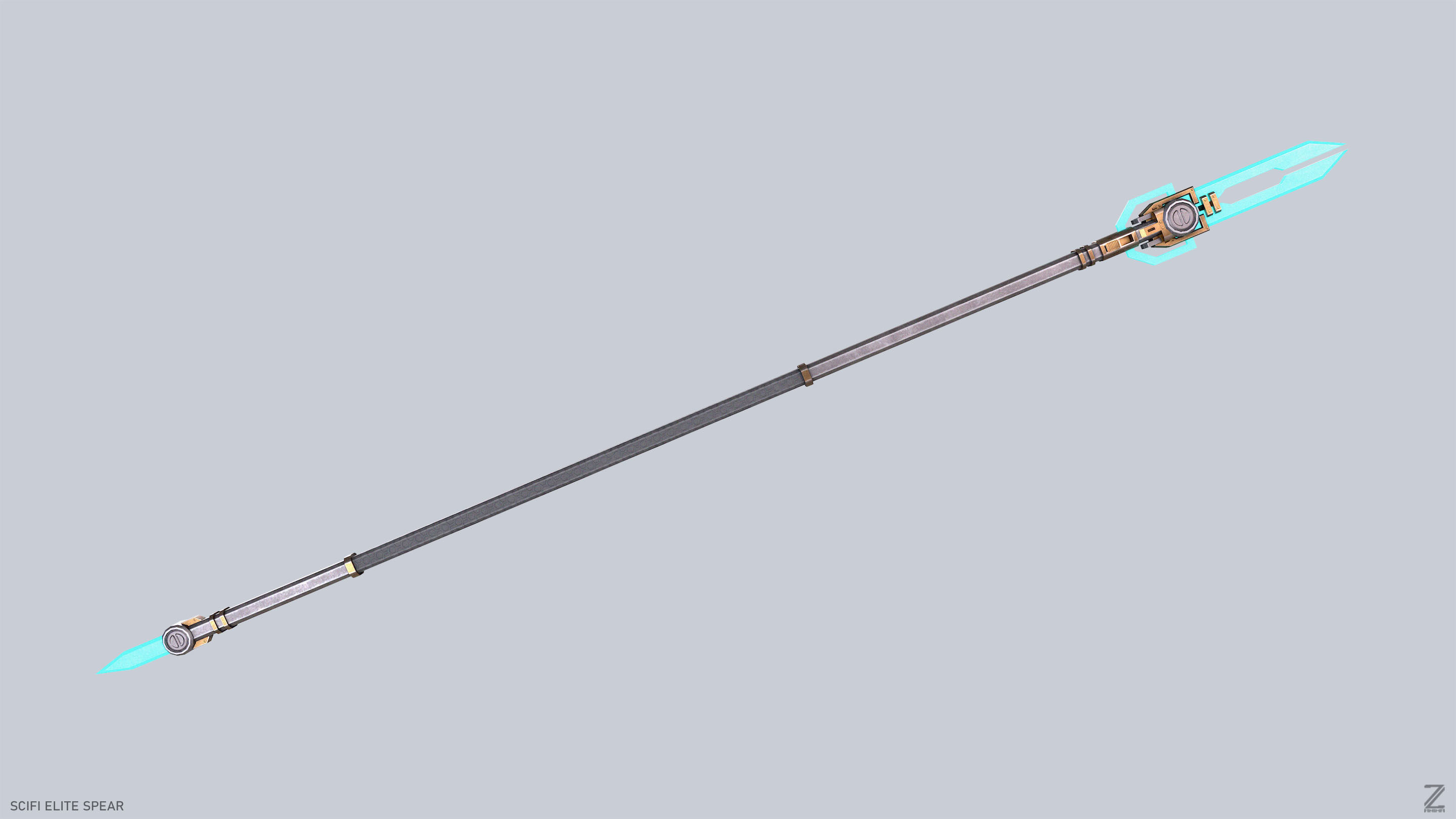 Sci fi elite spear Low-poly 3D model_6