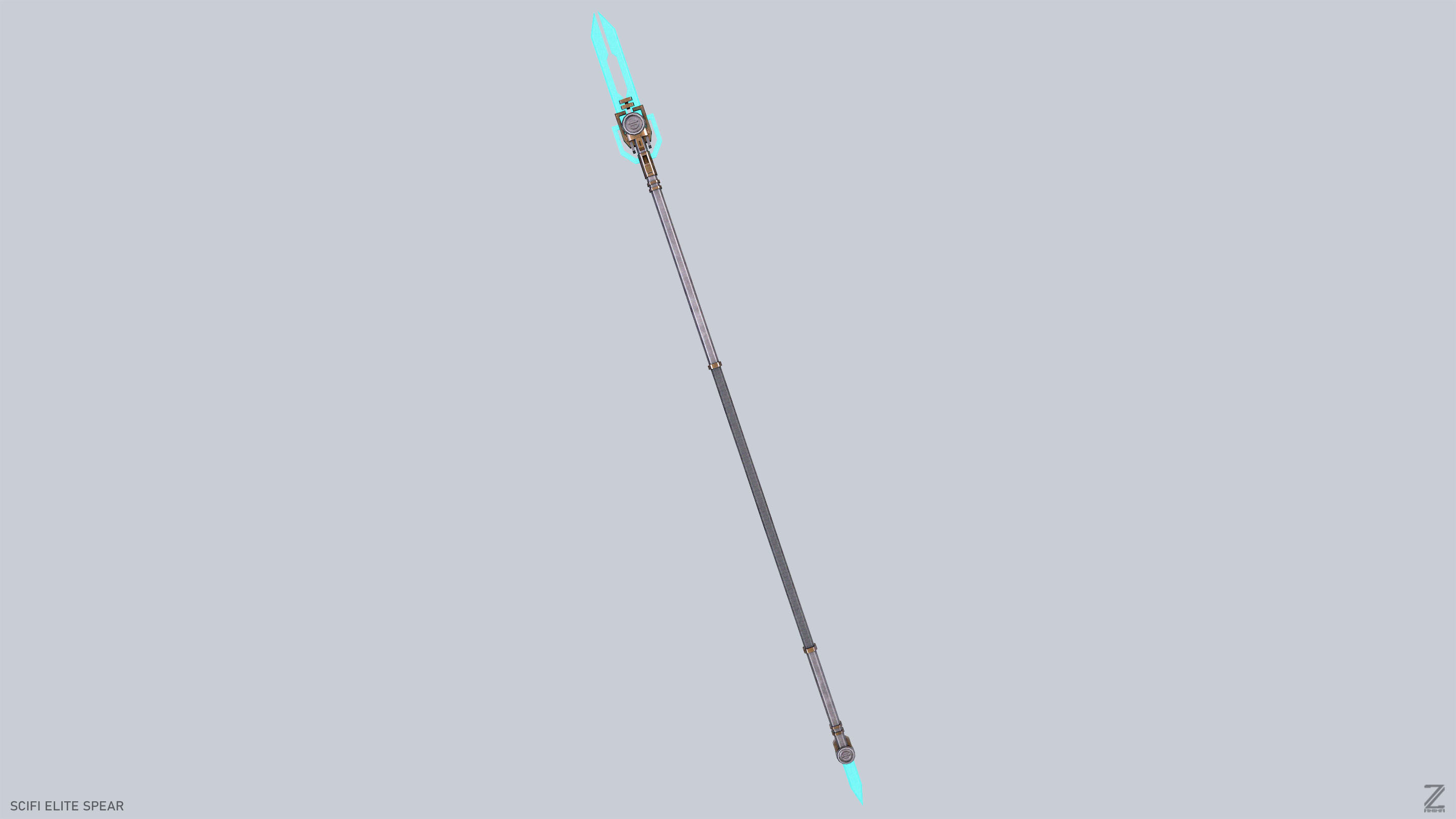 Sci fi elite spear Low-poly 3D model_7