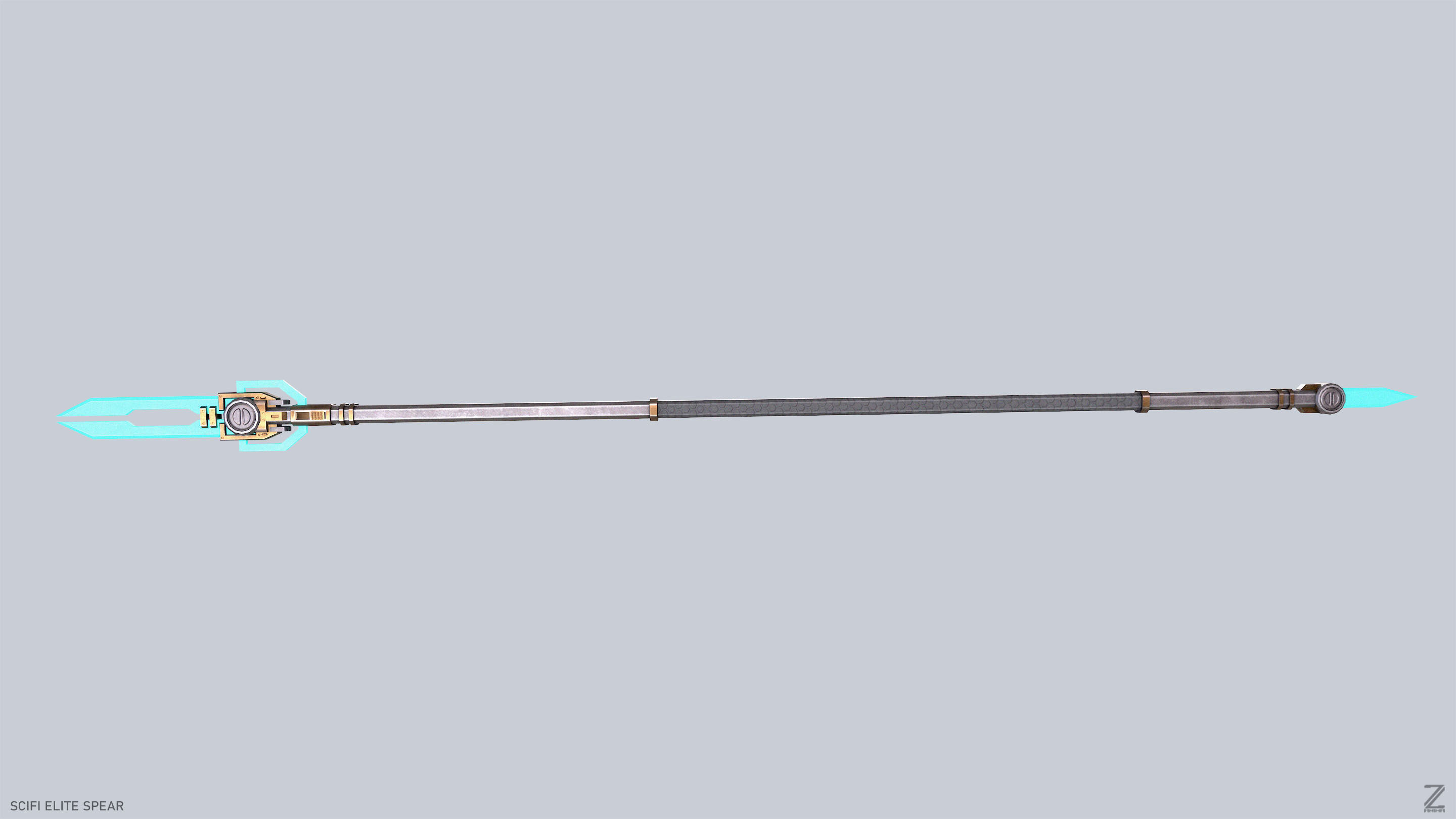Sci fi elite spear Low-poly 3D model_8