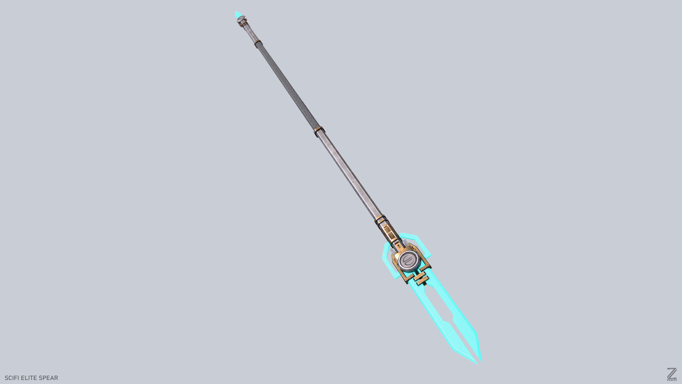 Sci fi elite spear Low-poly 3D model_2