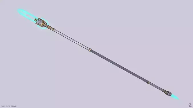 Sci fi elite spear Low-poly 3D model
