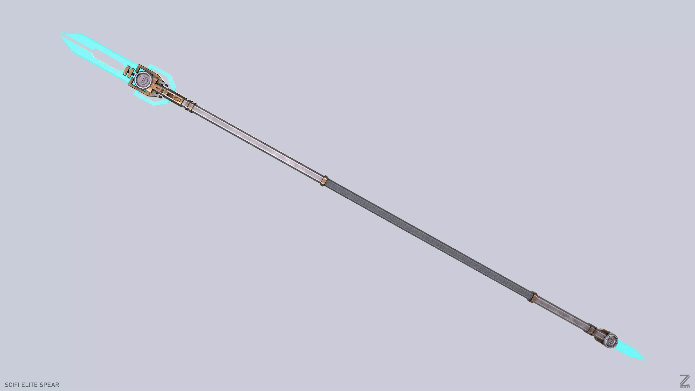 Sci fi elite spear Low-poly 3D model_0