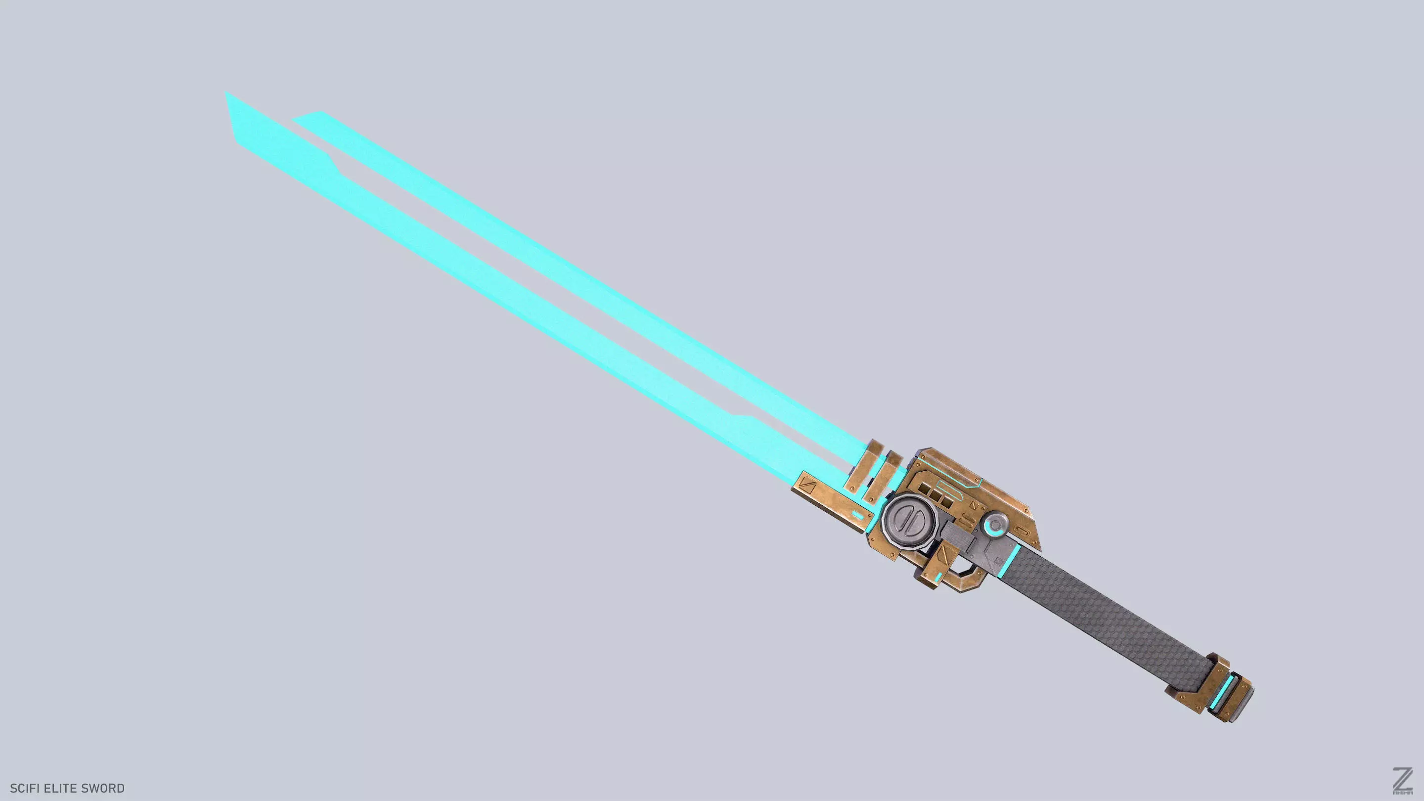 Sci fi elite sword Low-poly 3D model_0