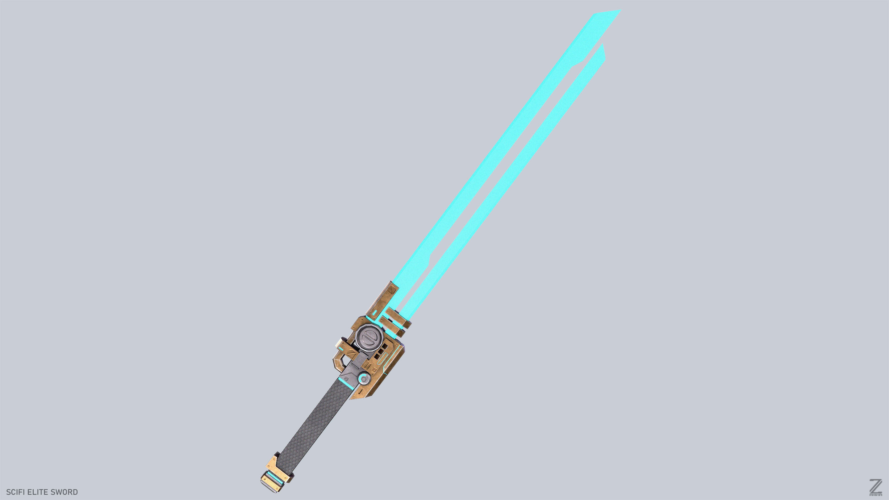 Sci fi elite sword Low-poly 3D model_5