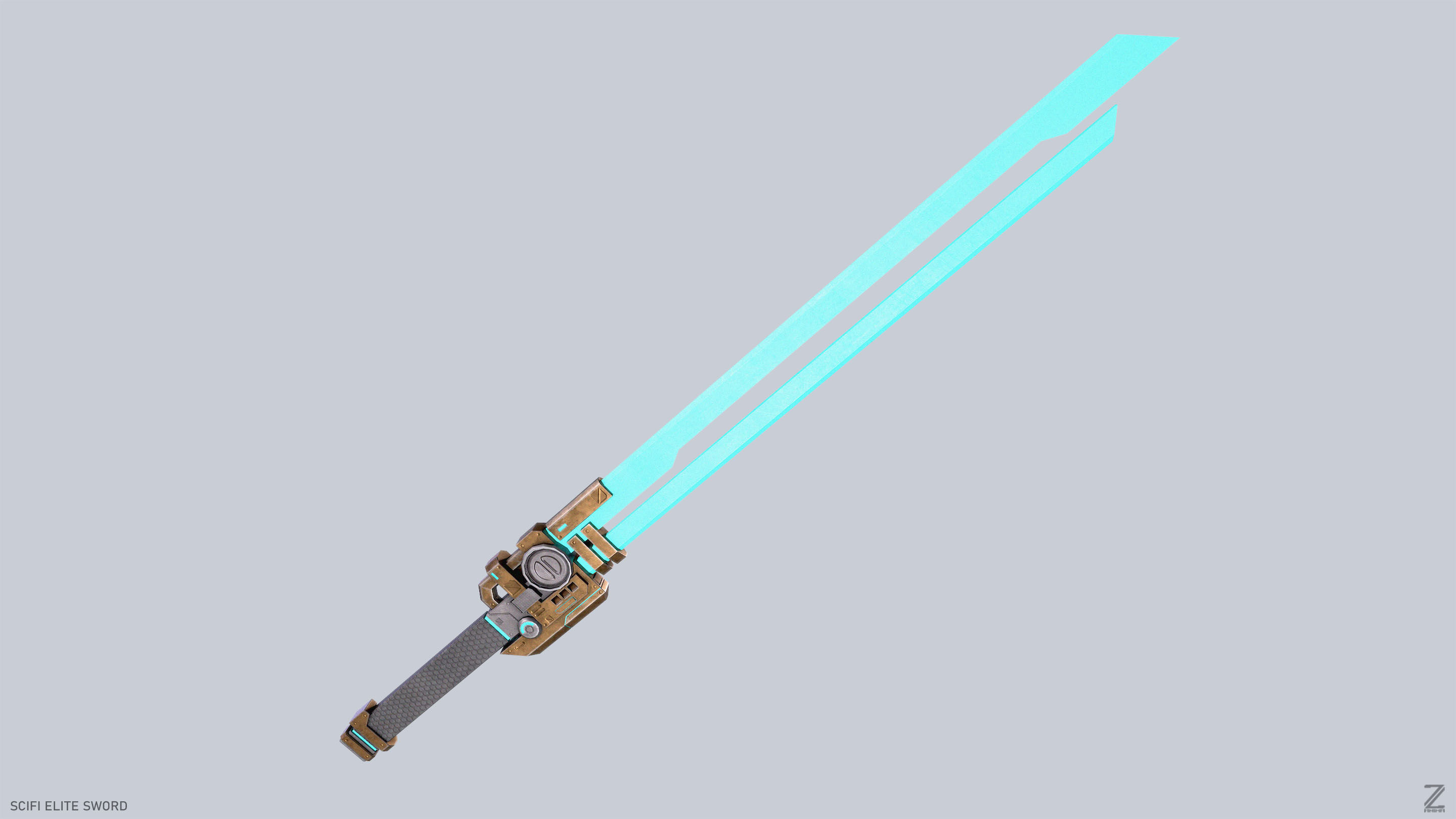 Sci fi elite sword Low-poly 3D model_8