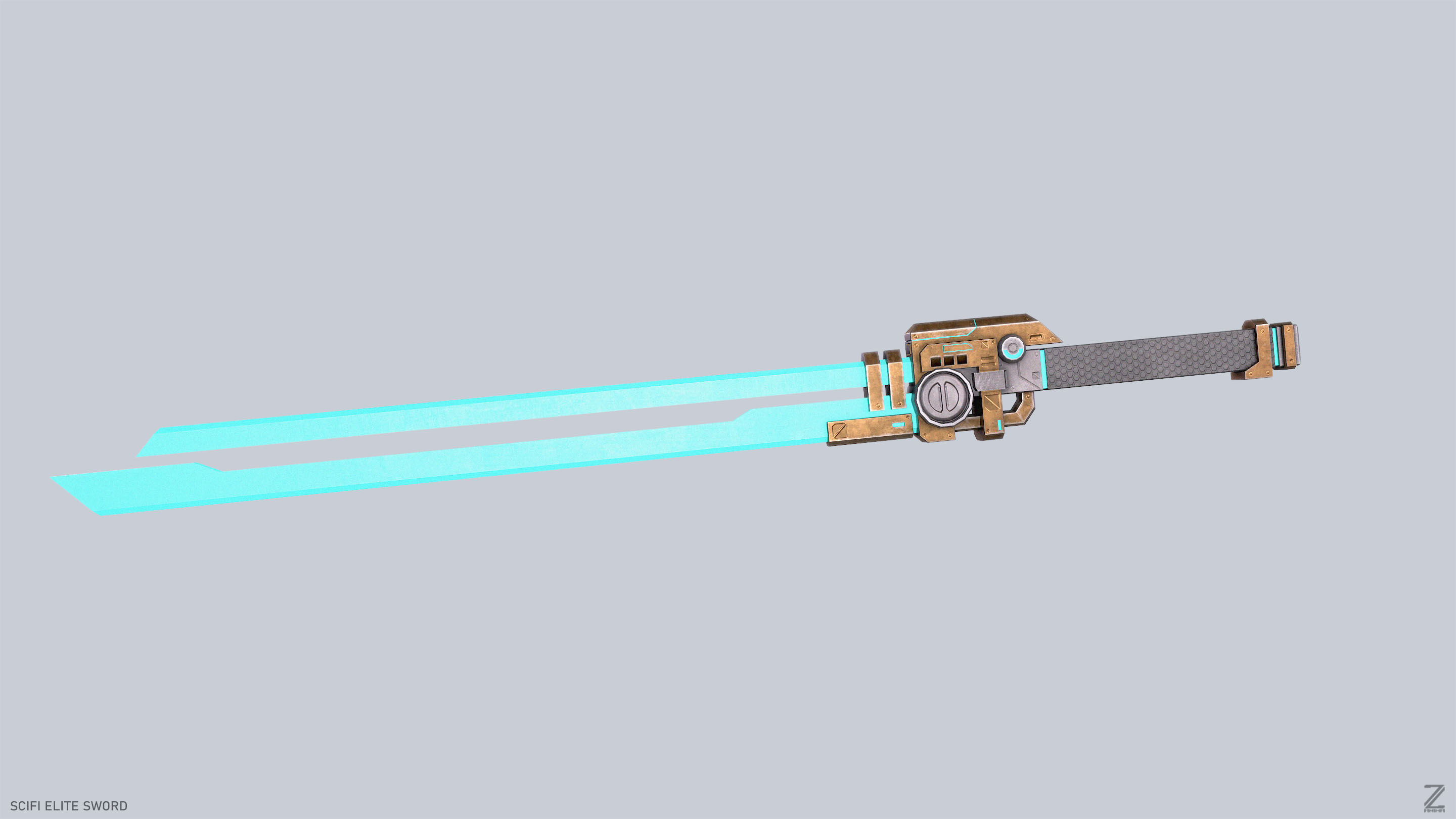Sci fi elite sword Low-poly 3D model_6