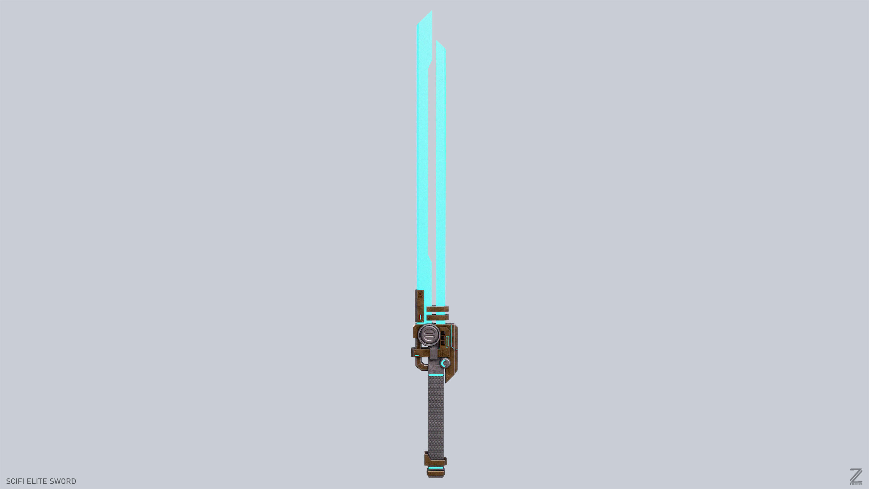 Sci fi elite sword Low-poly 3D model_4