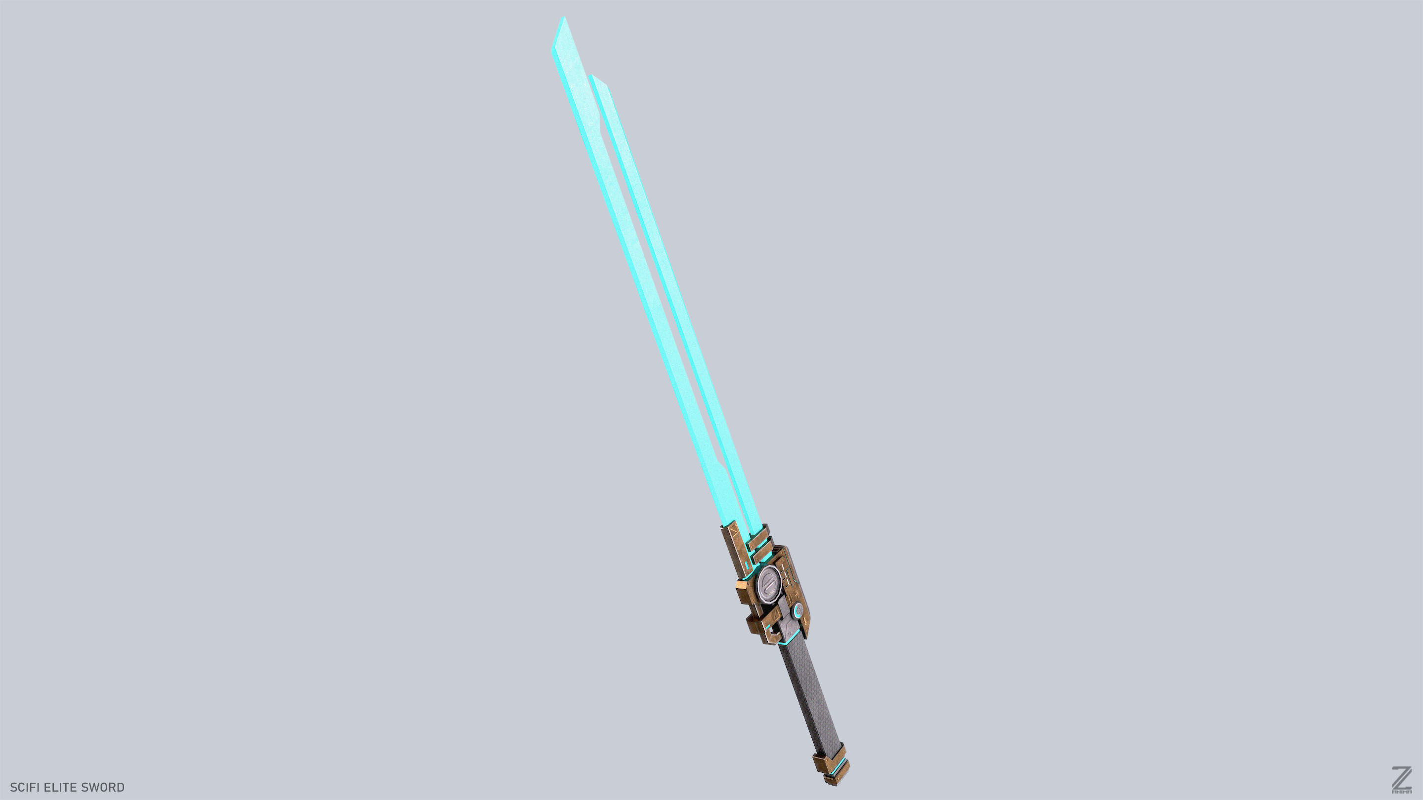 Sci fi elite sword Low-poly 3D model_7