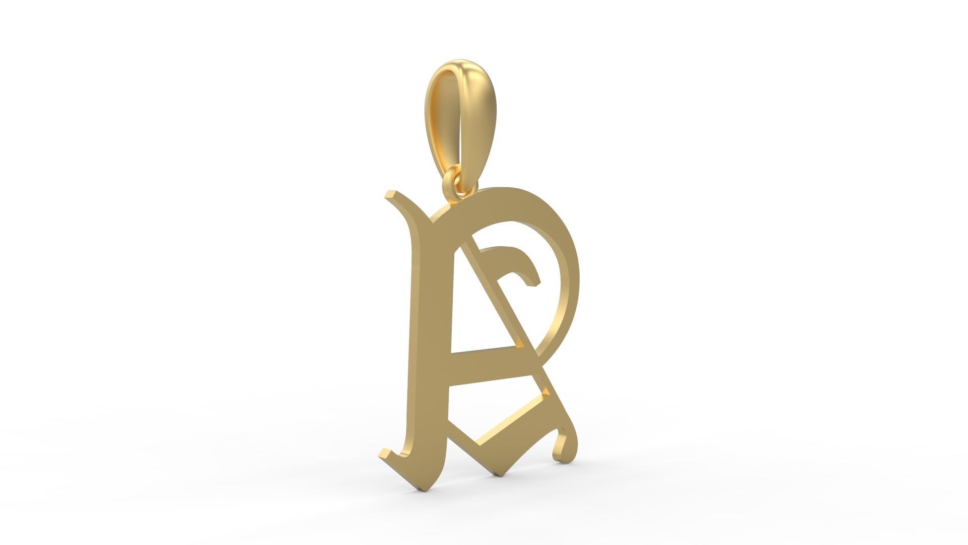 Initial Letters Pendant Canterbury A 3D print model_3
