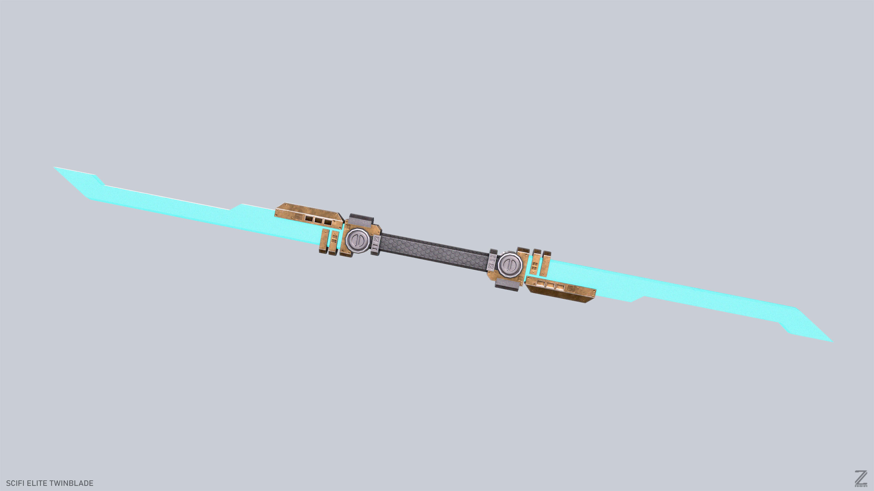 Sci fi elite twinblade Low-poly 3D model_6
