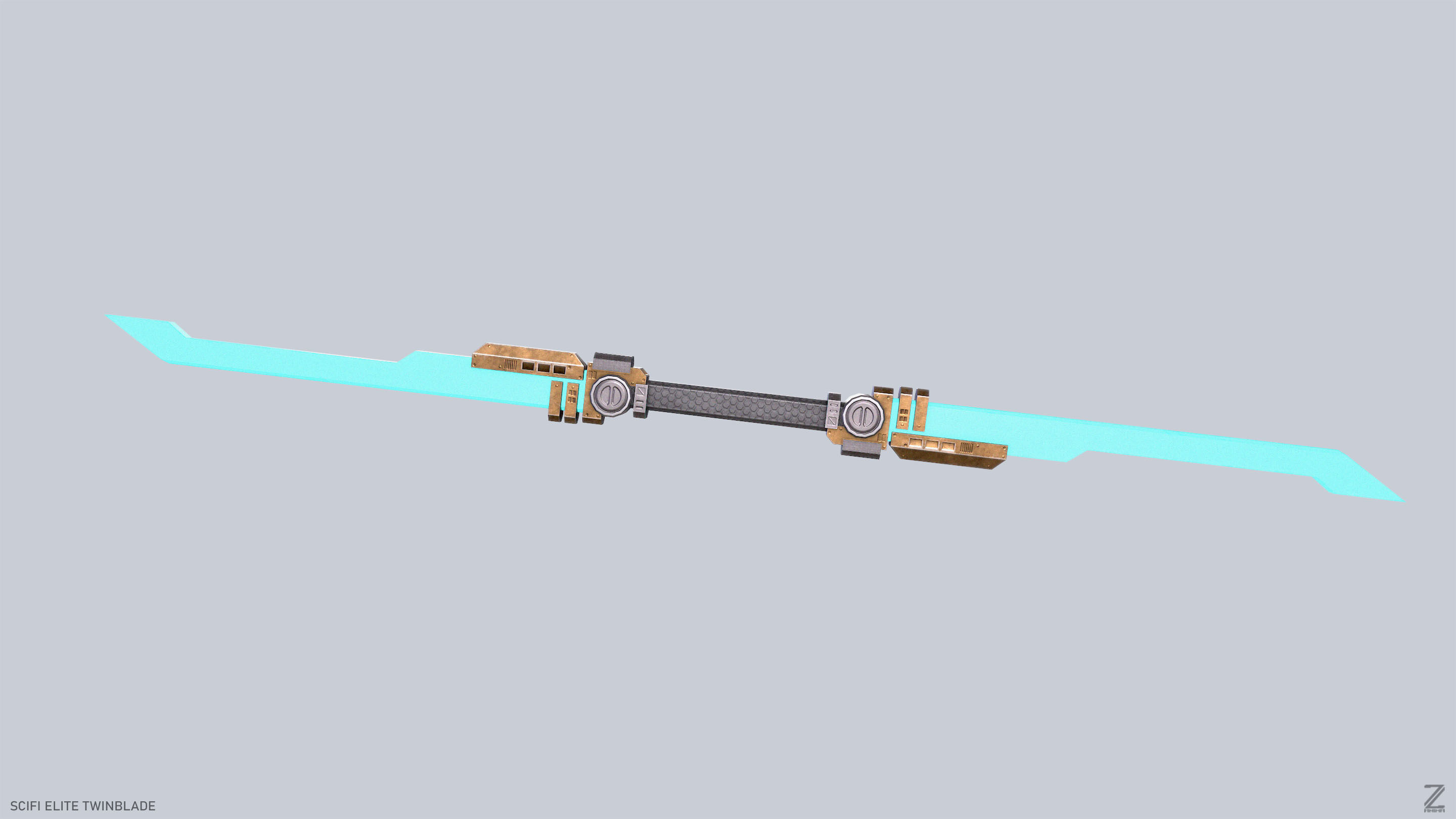 Sci fi elite twinblade Low-poly 3D model_8
