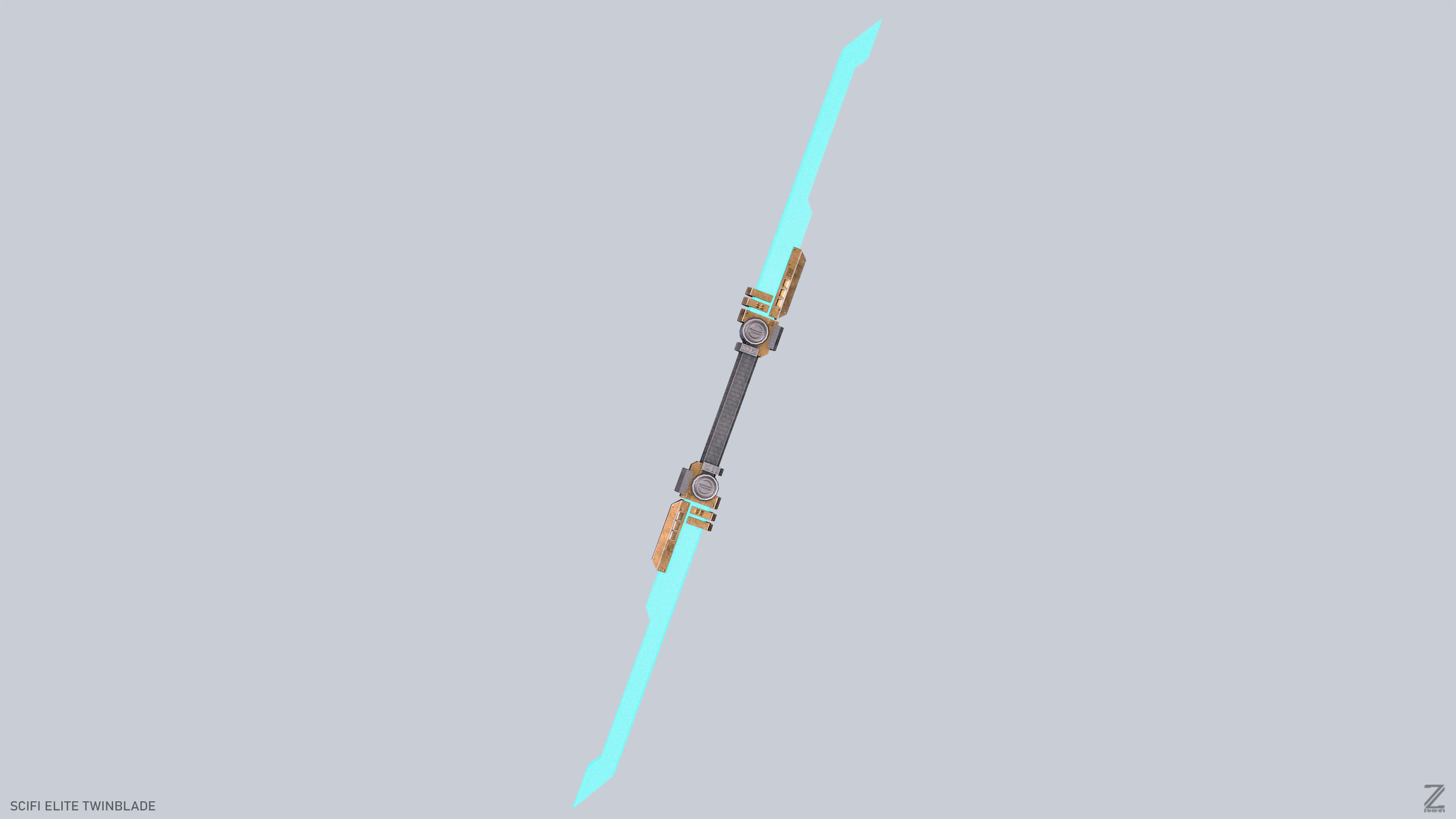 Sci fi elite twinblade Low-poly 3D model_5