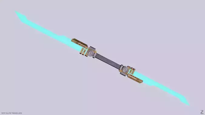 Sci fi elite twinblade Low-poly 3D model