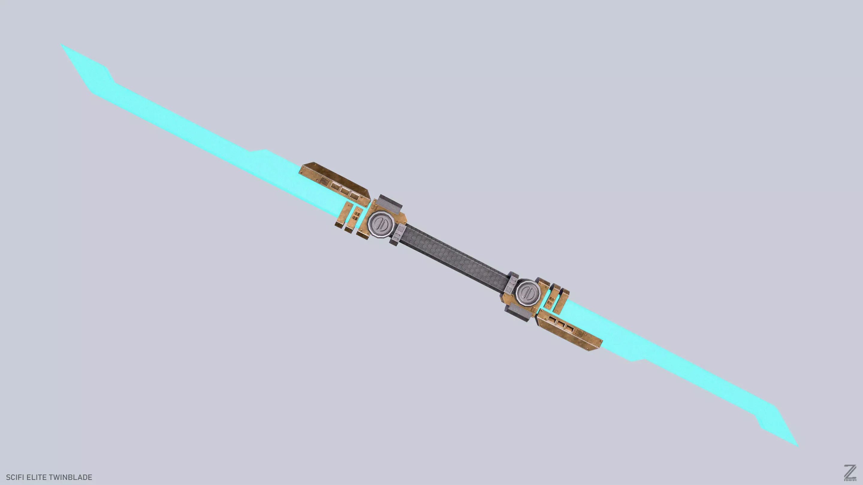 Sci fi elite twinblade Low-poly 3D model_0