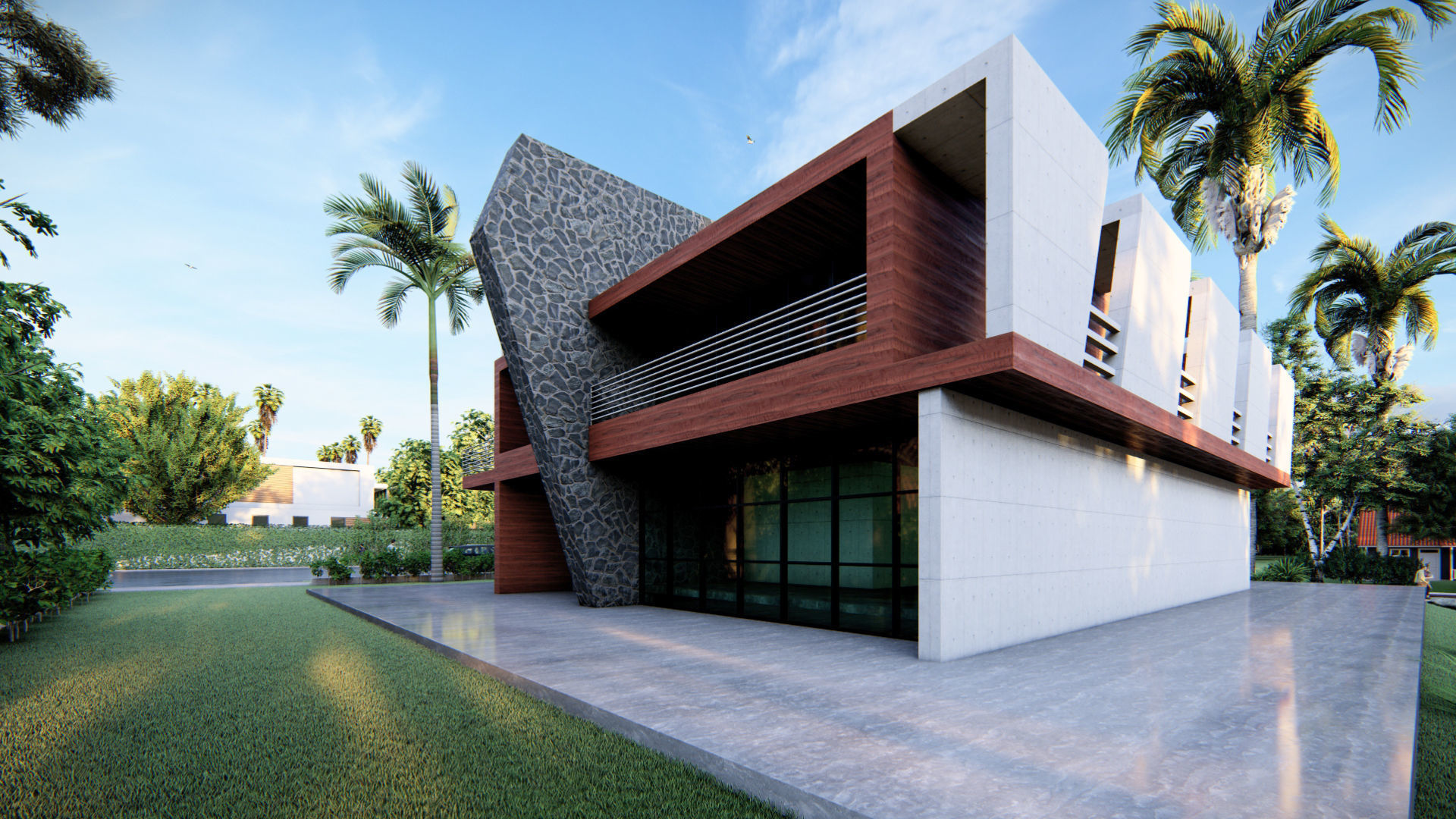 Modern Building  N10 3D model_5