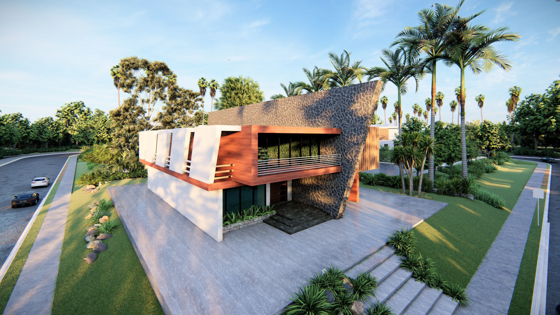 Modern Building  N10 3D model_6