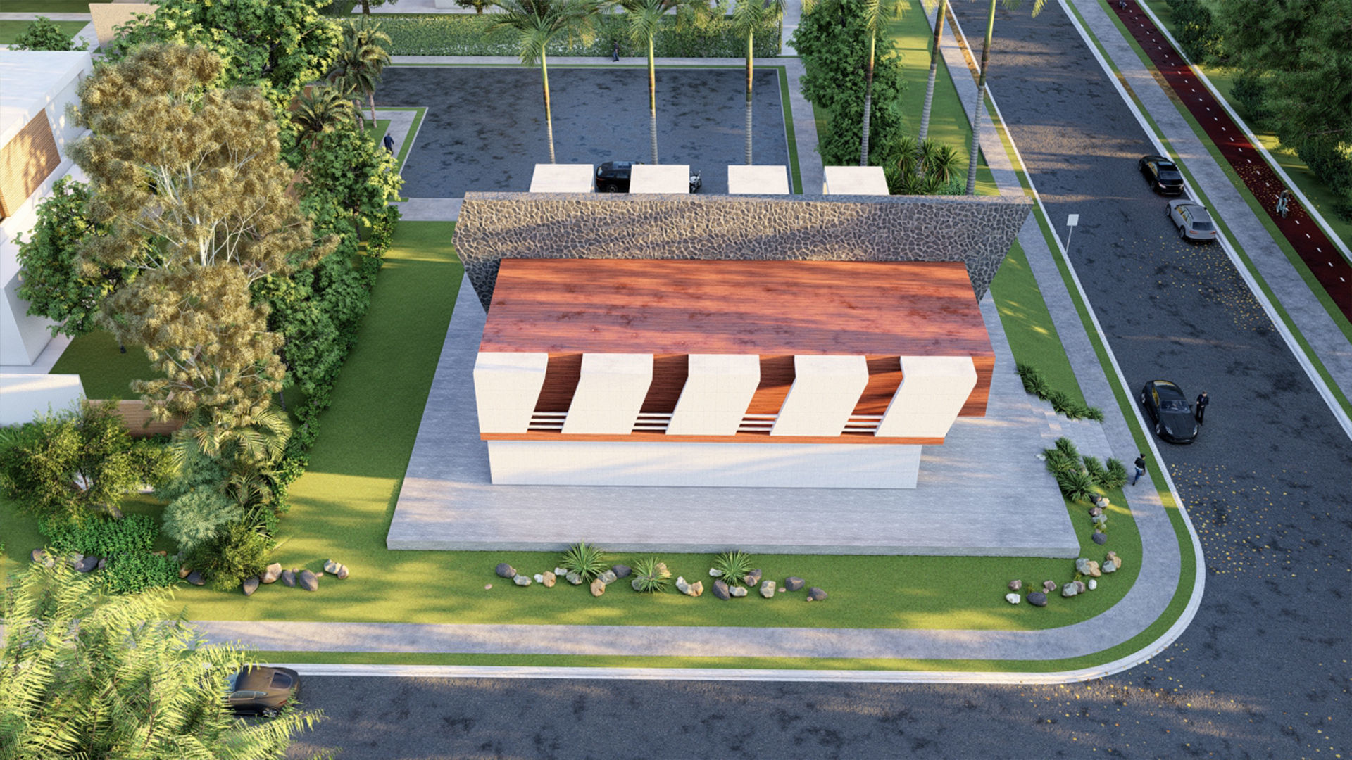Modern Building  N10 3D model_4