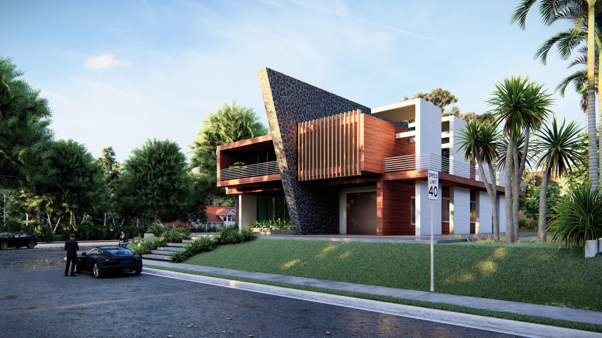 Modern Building  N10 3D model_7