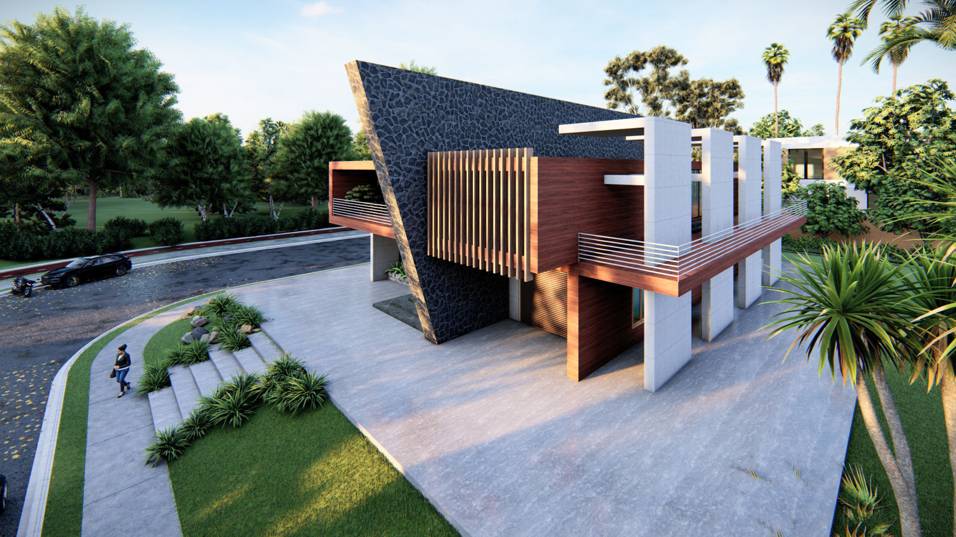 Modern Building  N10 3D model_2