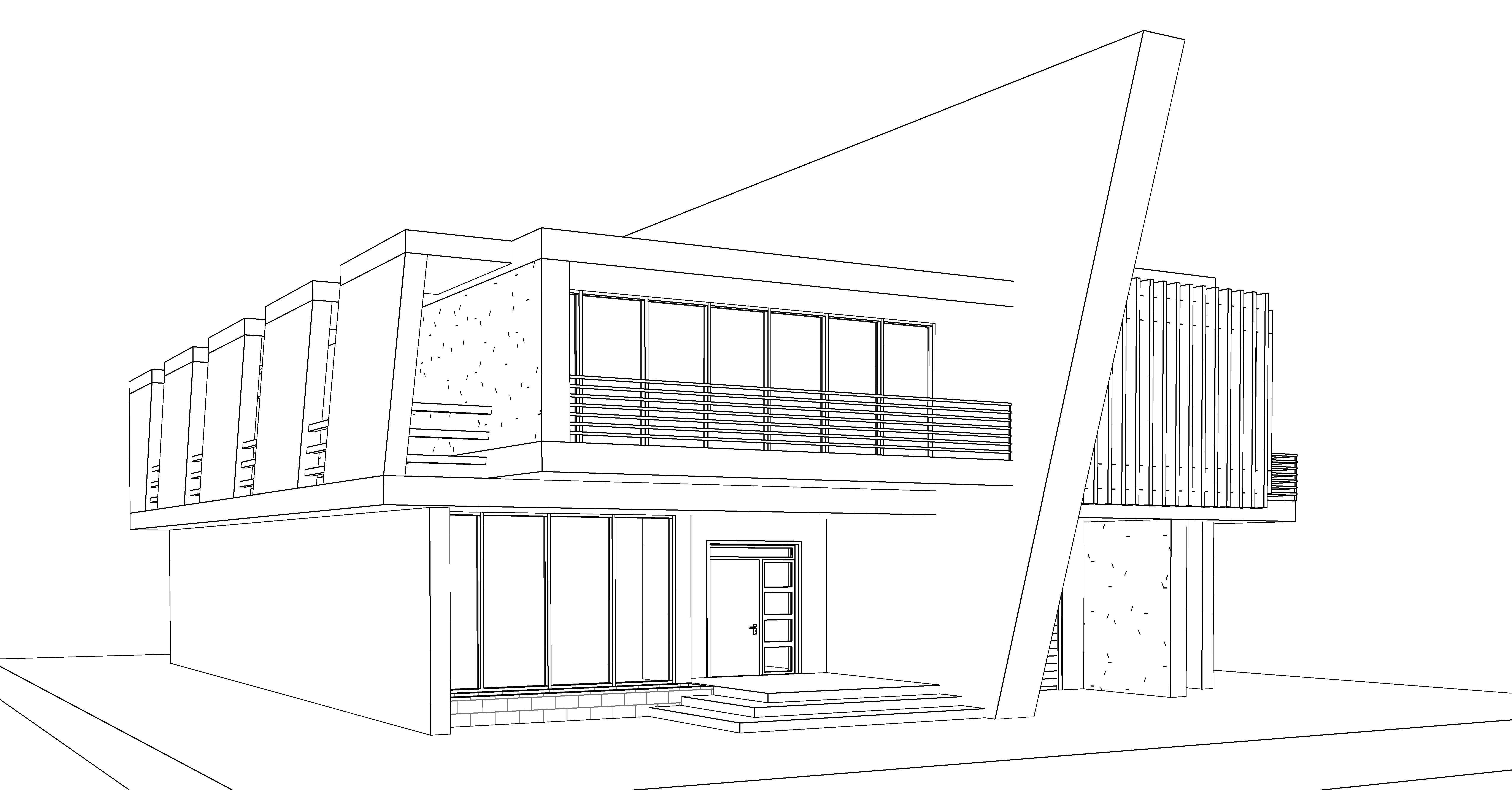 Modern Building  N10 3D model_8