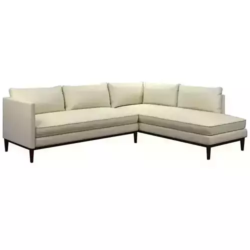 Wide Linen Right Hand Facing Sofa Chaise 3D model