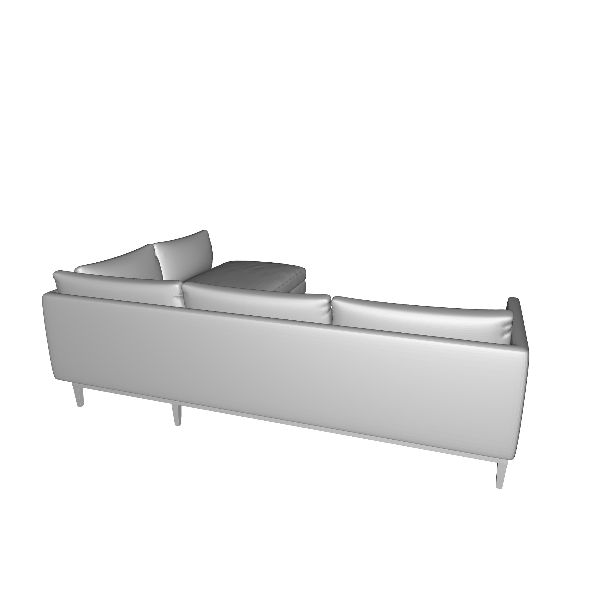 Wide Linen Right Hand Facing Sofa Chaise 3D model_5