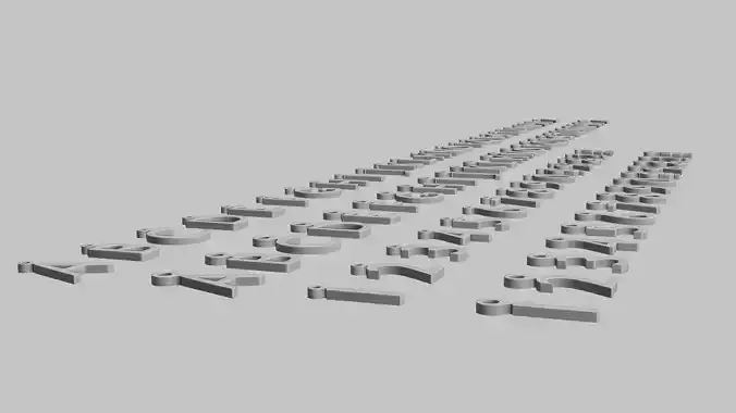 Alphabet and Numbers and Symbols 3D Printable Pendant Collection 3D print model