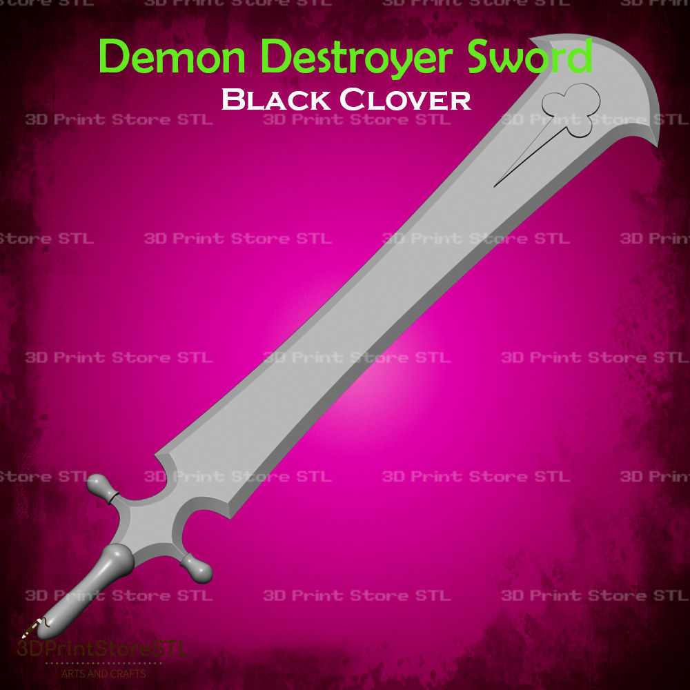 Demon Destroyer Sword Cosplay Black Clover - STL File 3D print model_2