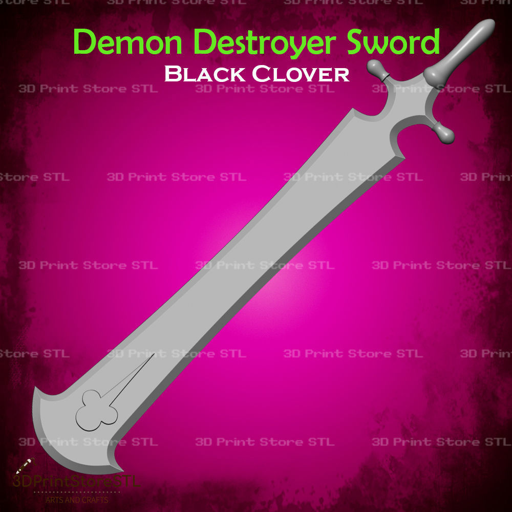 Demon Destroyer Sword Cosplay Black Clover - STL File 3D print model_3